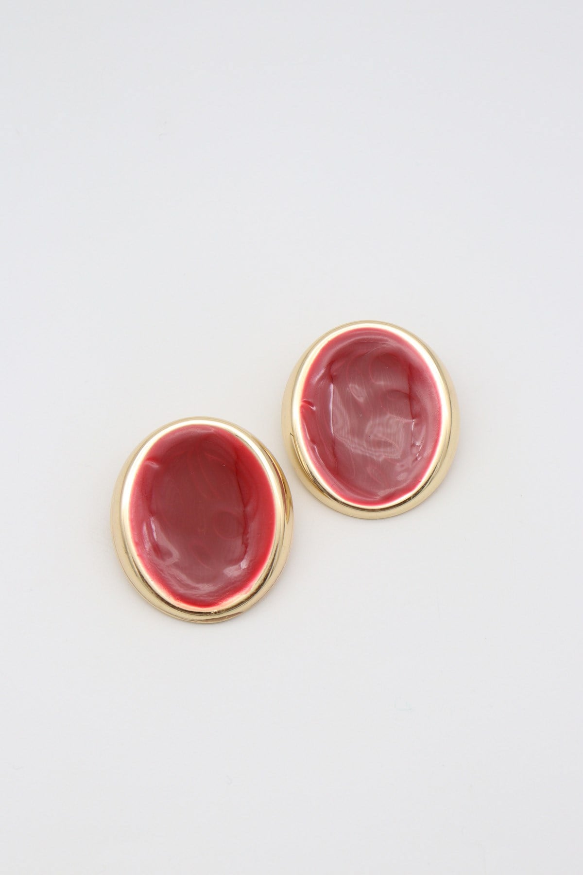 Bordo Oval Küpe