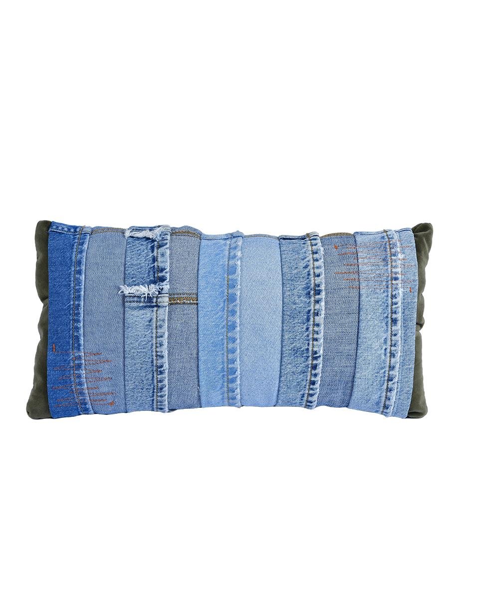 Denim trotting pillow