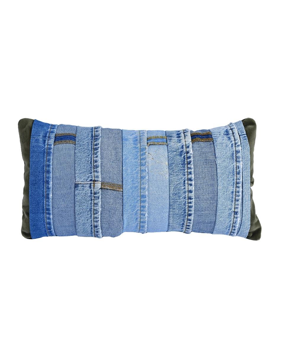 Denim trotting pillow