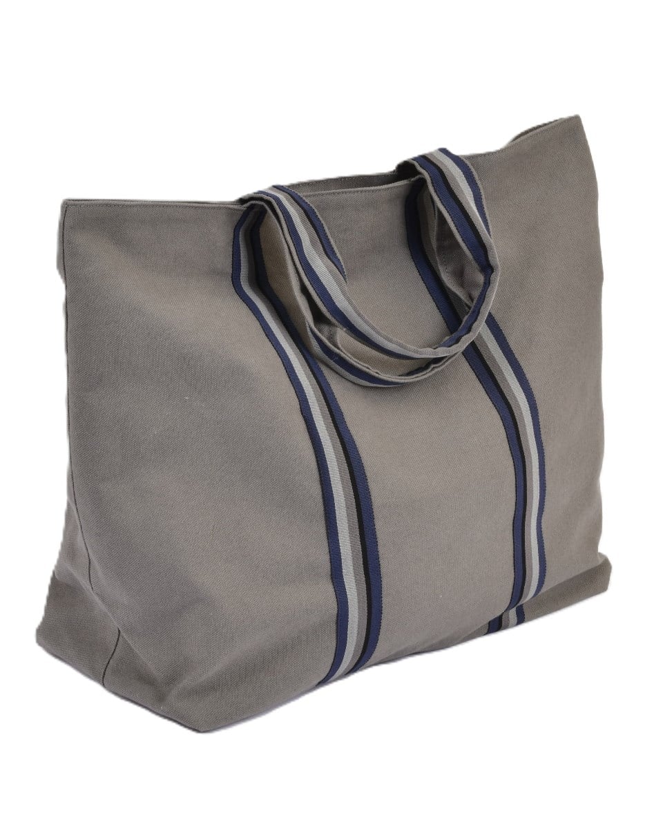 Gray Canvas Bag with Patterned Lining