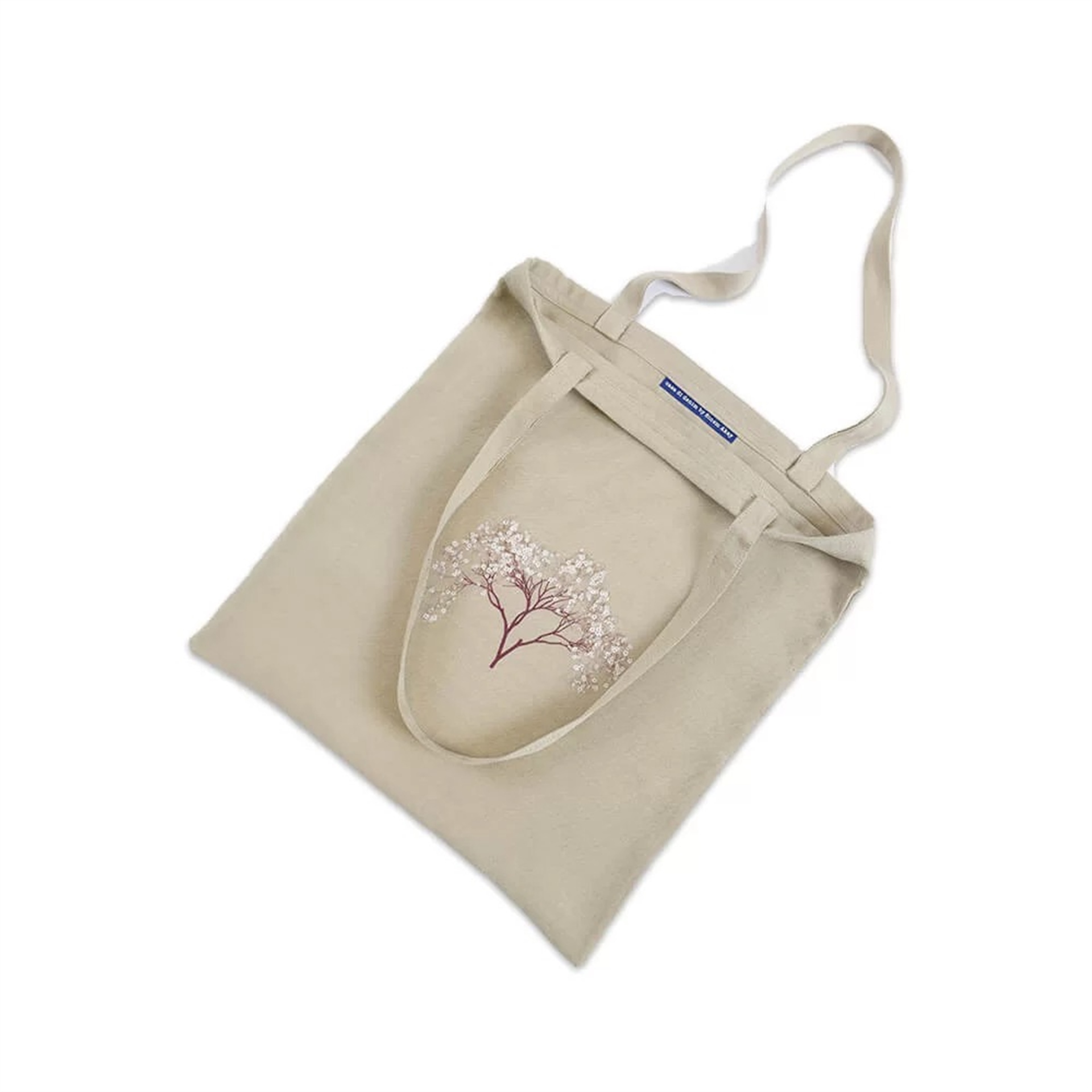 Badem Çiçeği Keten Çanta