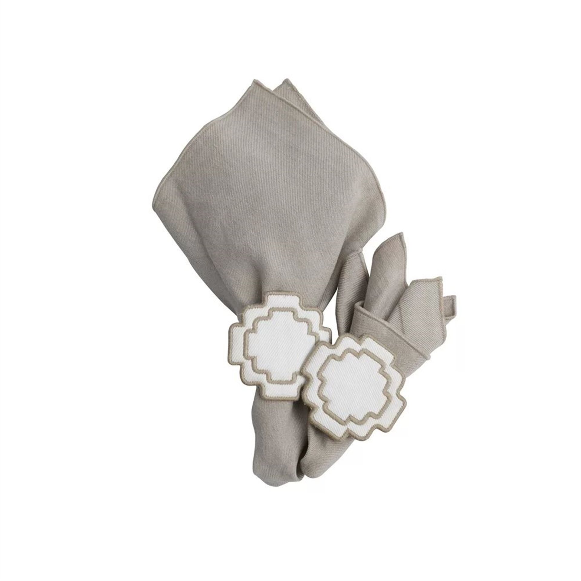 Bej Nakışlı Chakana Peçete Yüzüğü