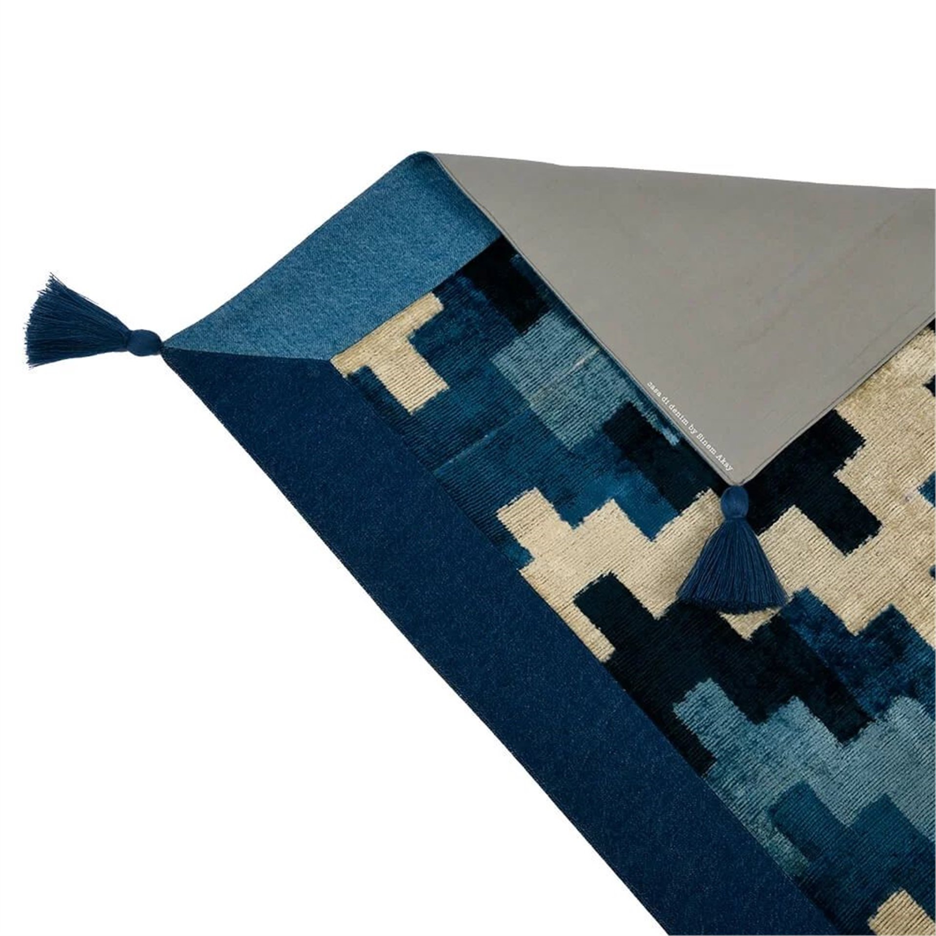Blue Pyramide Ikat Runner