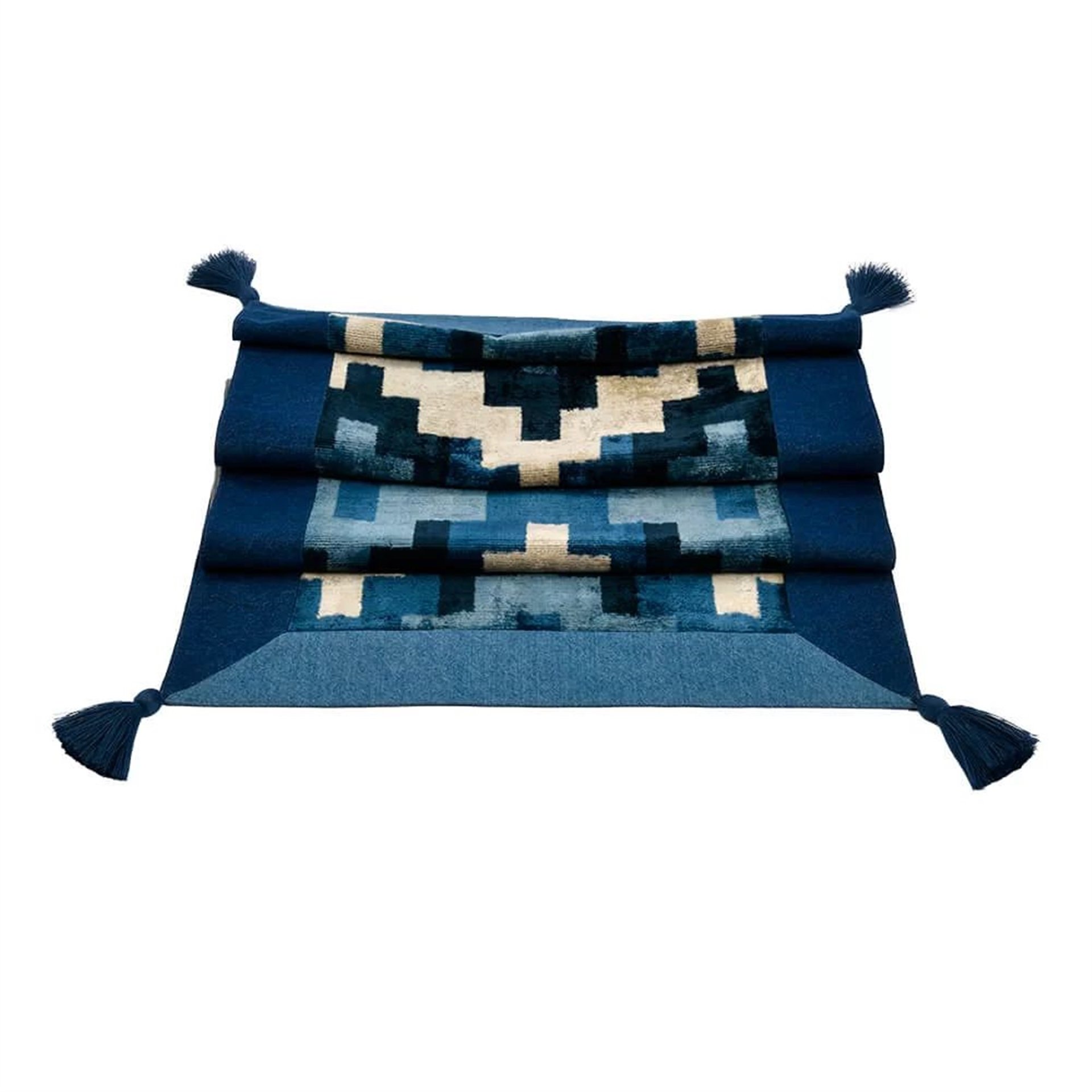 Blue Pyramide Ikat Runner