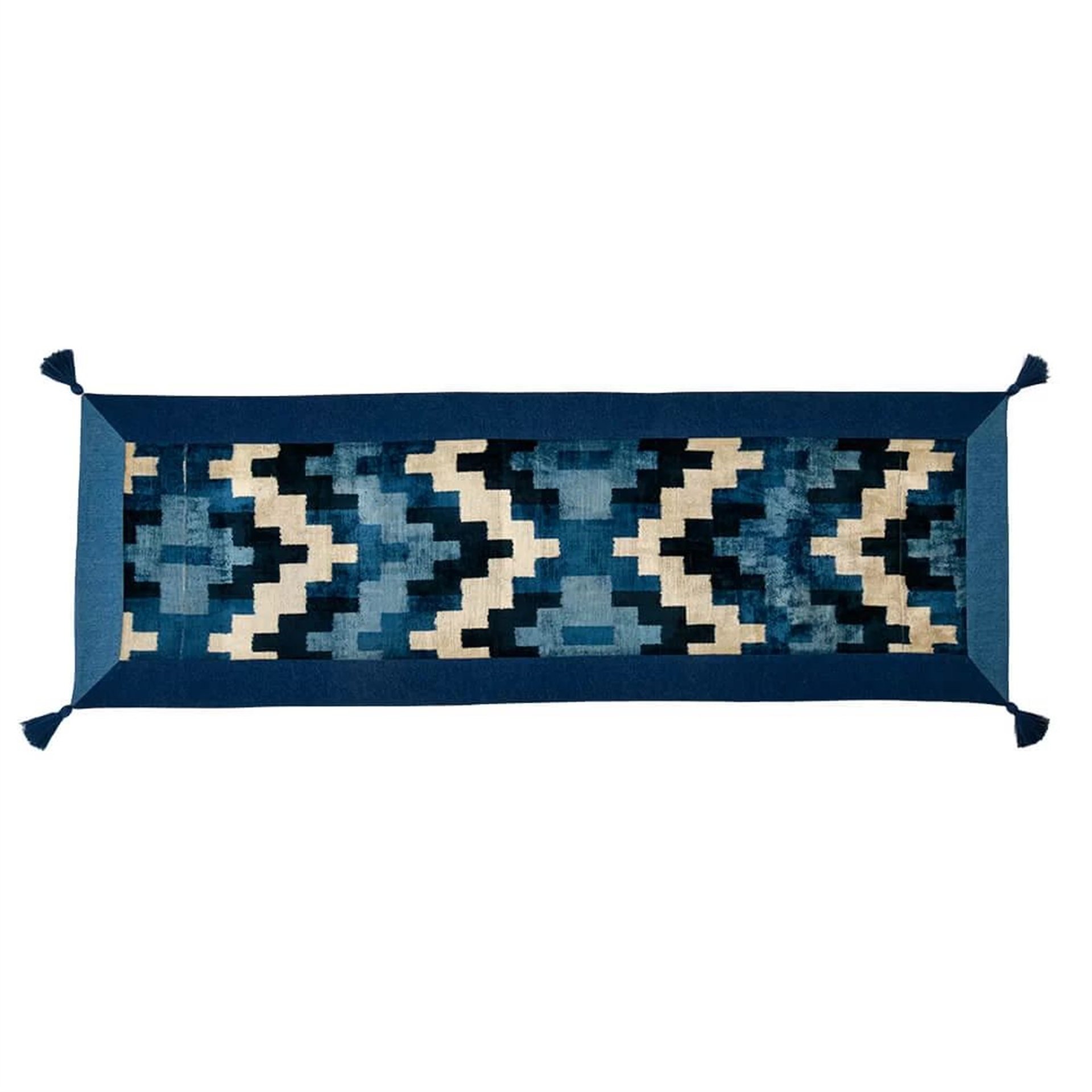 Blue Pyramide Ikat Runner
