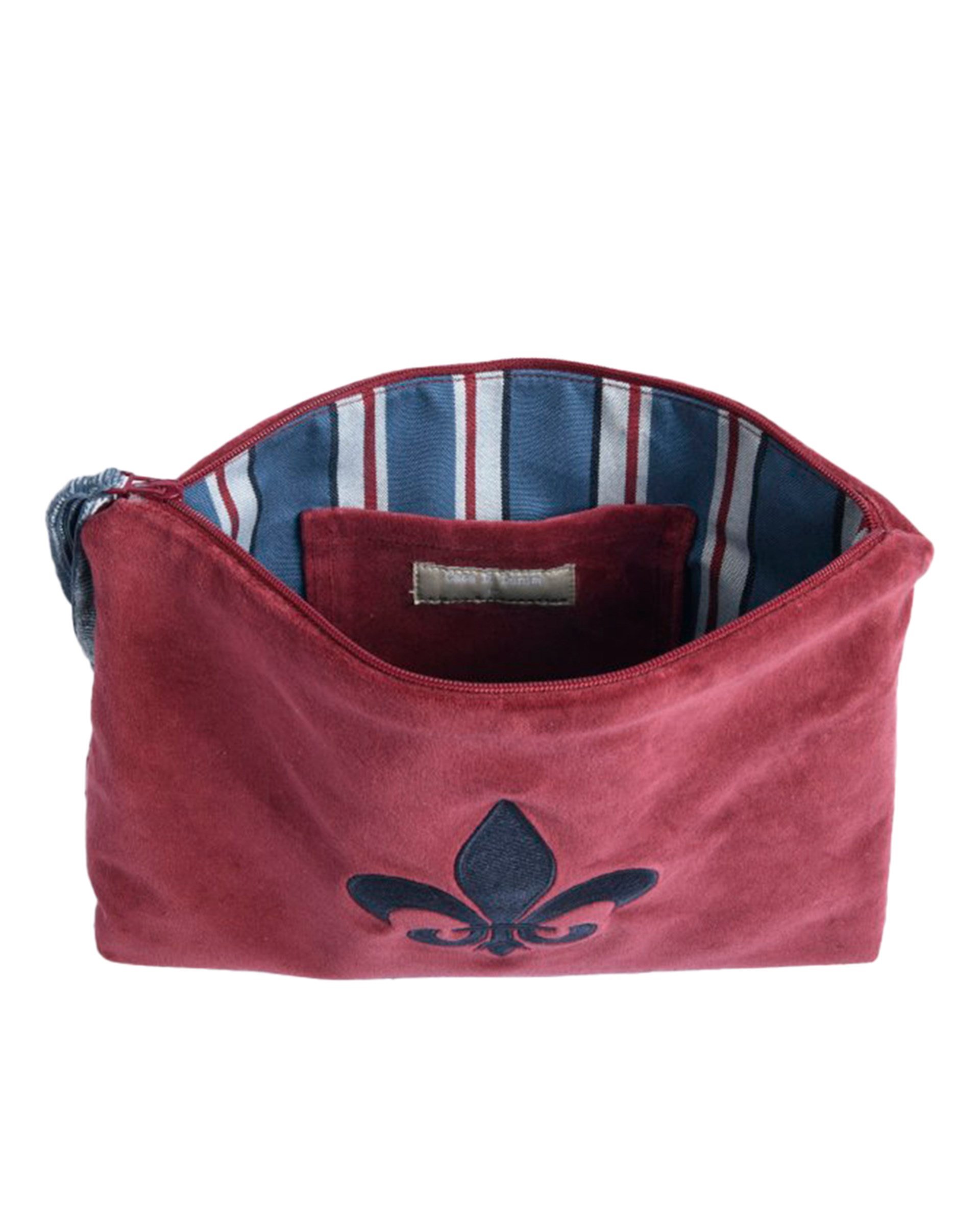 BORDO KADİFE FLEUR DE LİS NAKIŞLI CLUTCH ÇANTA