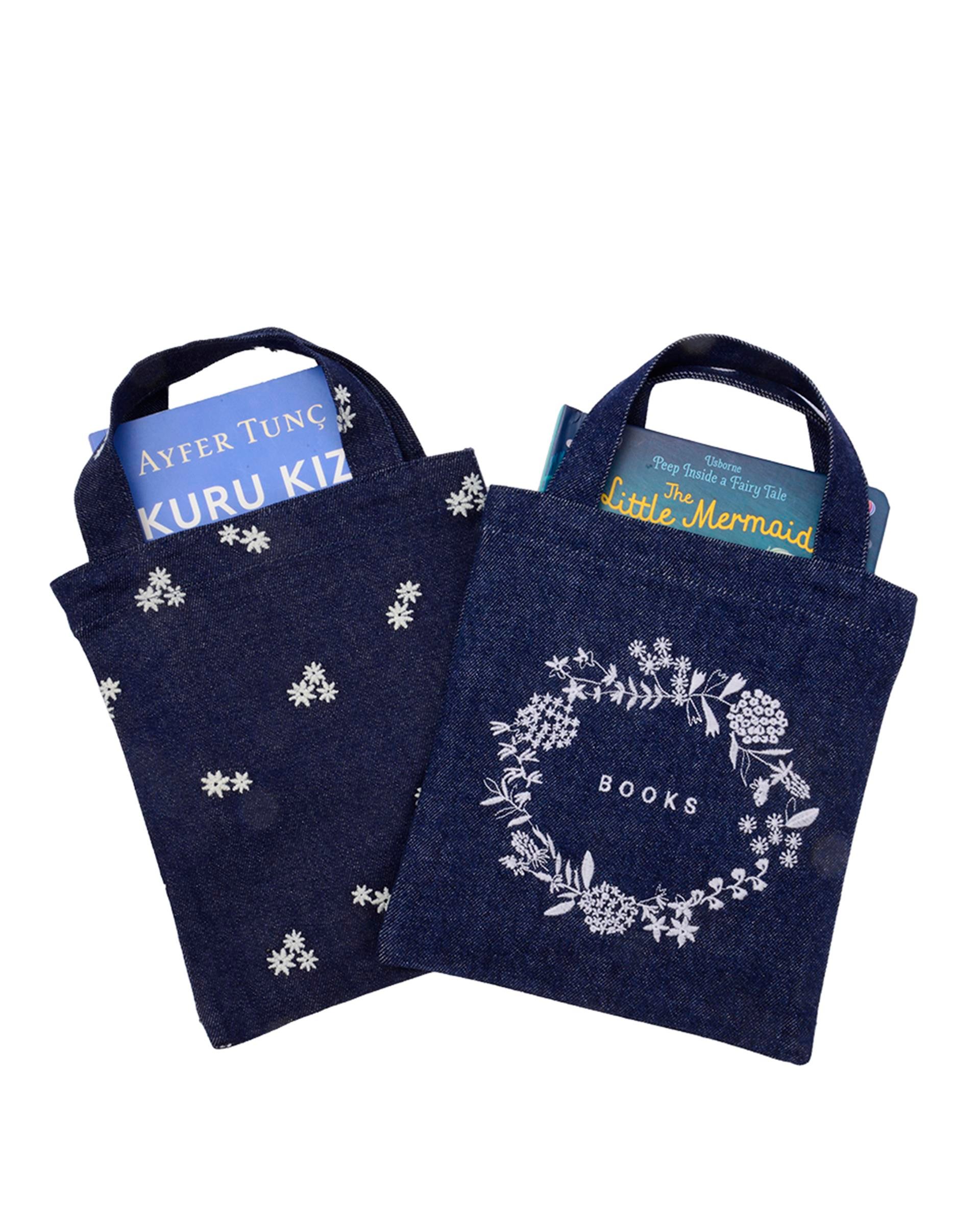 ÇİÇEK NAKIŞLI KİTAP ÇANTASI 