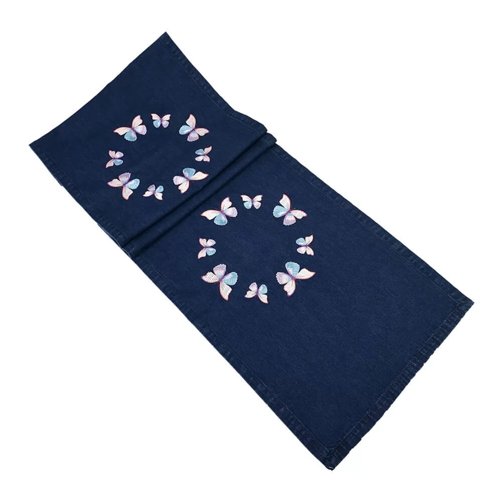 Denim Kelebek Nakışlı Runner (Özel Seri)