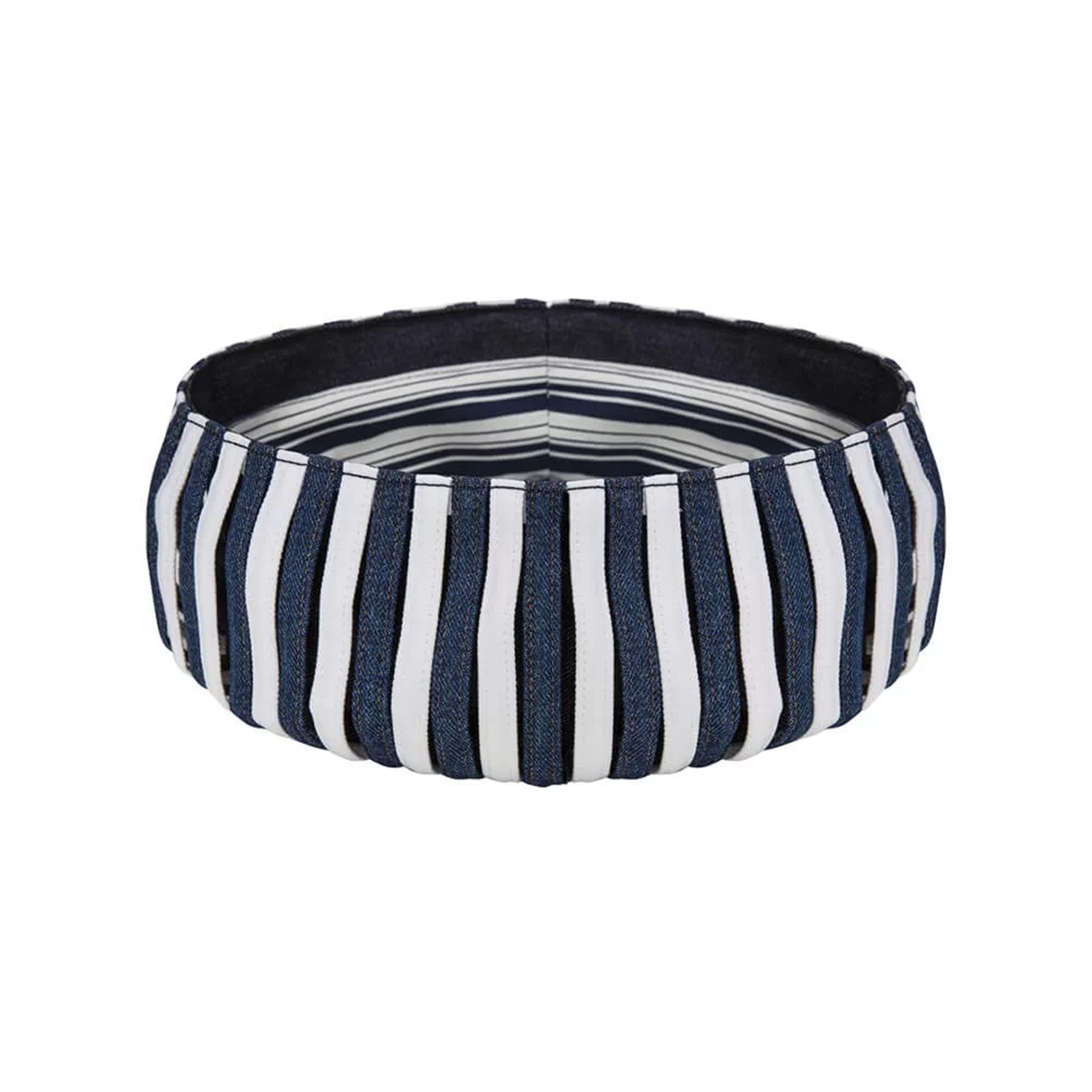 Denim Mavi Beyaz Britli Sepet