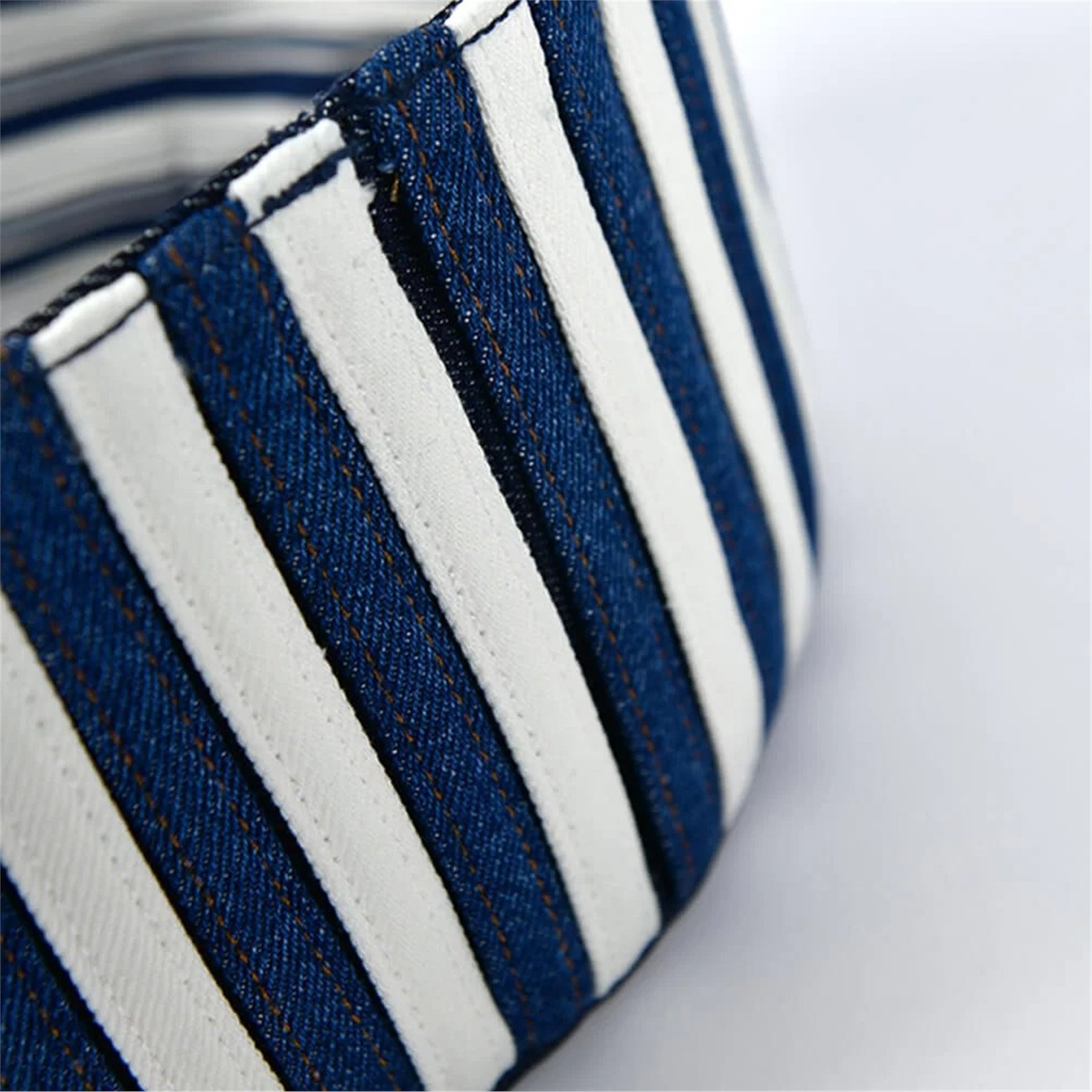 Denim Mavi Beyaz Britli Sepet