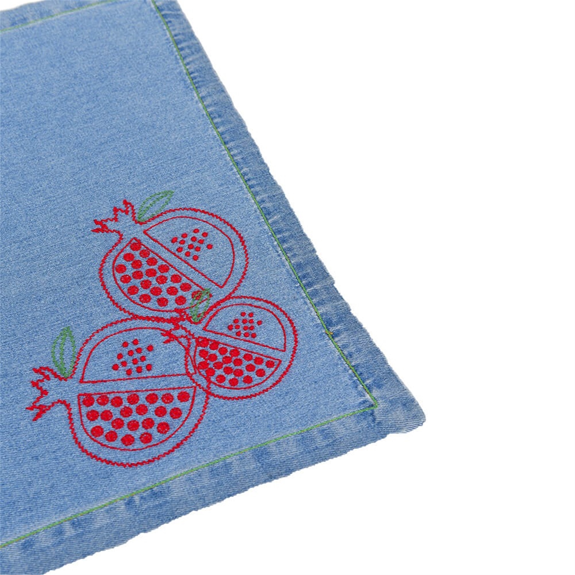 Denim Nar Nakışlı Buz Mavi Runner