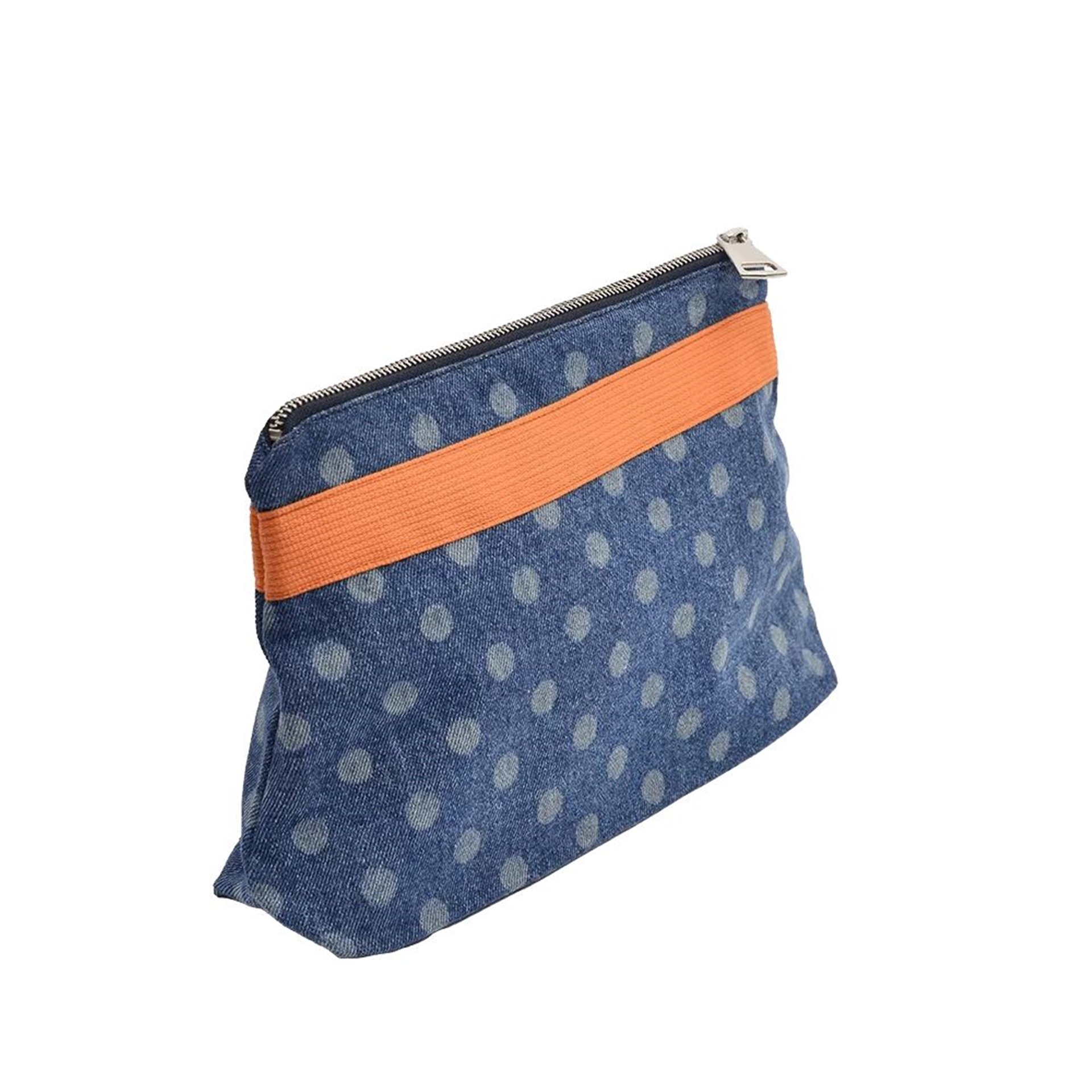 Denim Puantiyeli Clutch Çanta