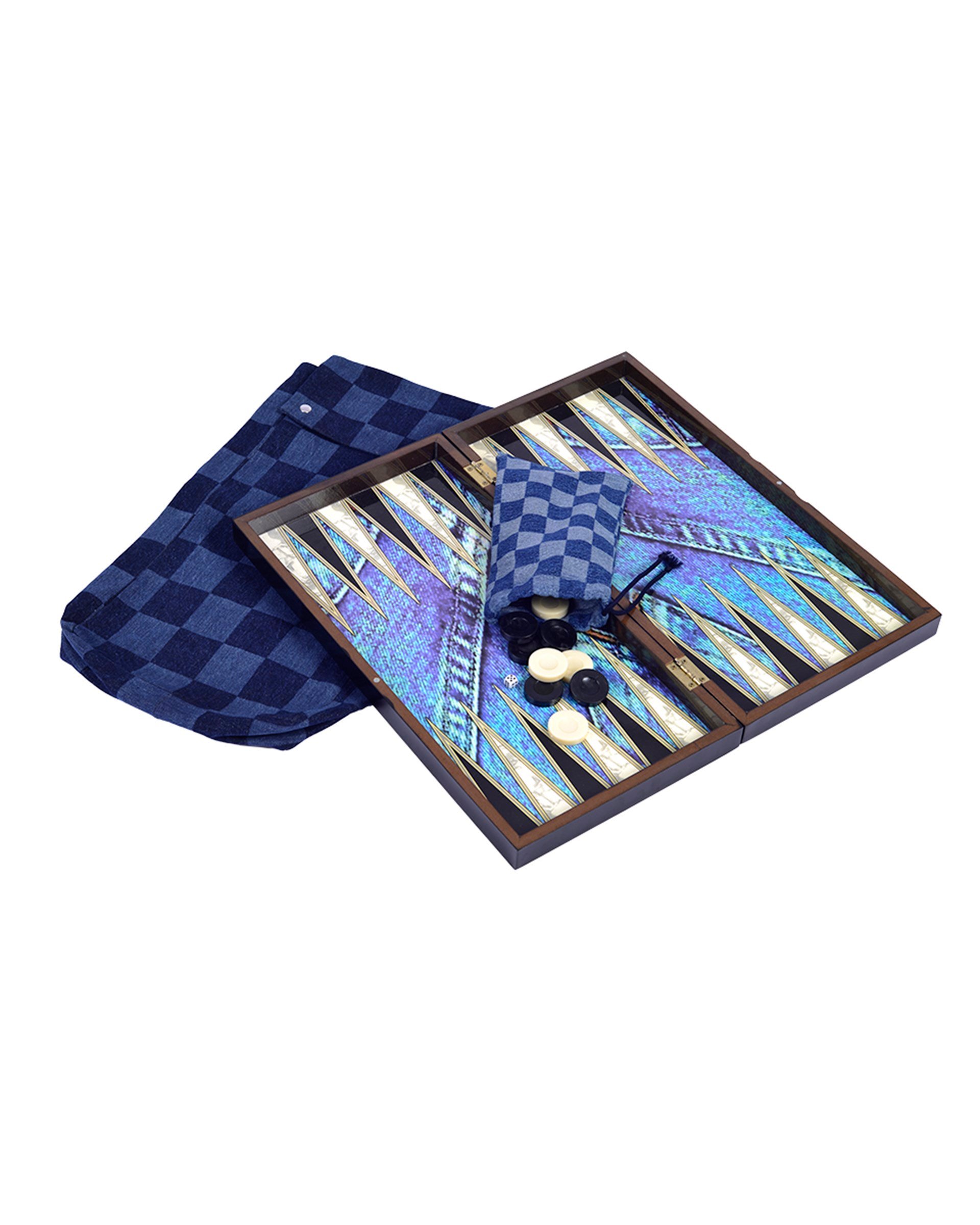 Denim themed backgammon