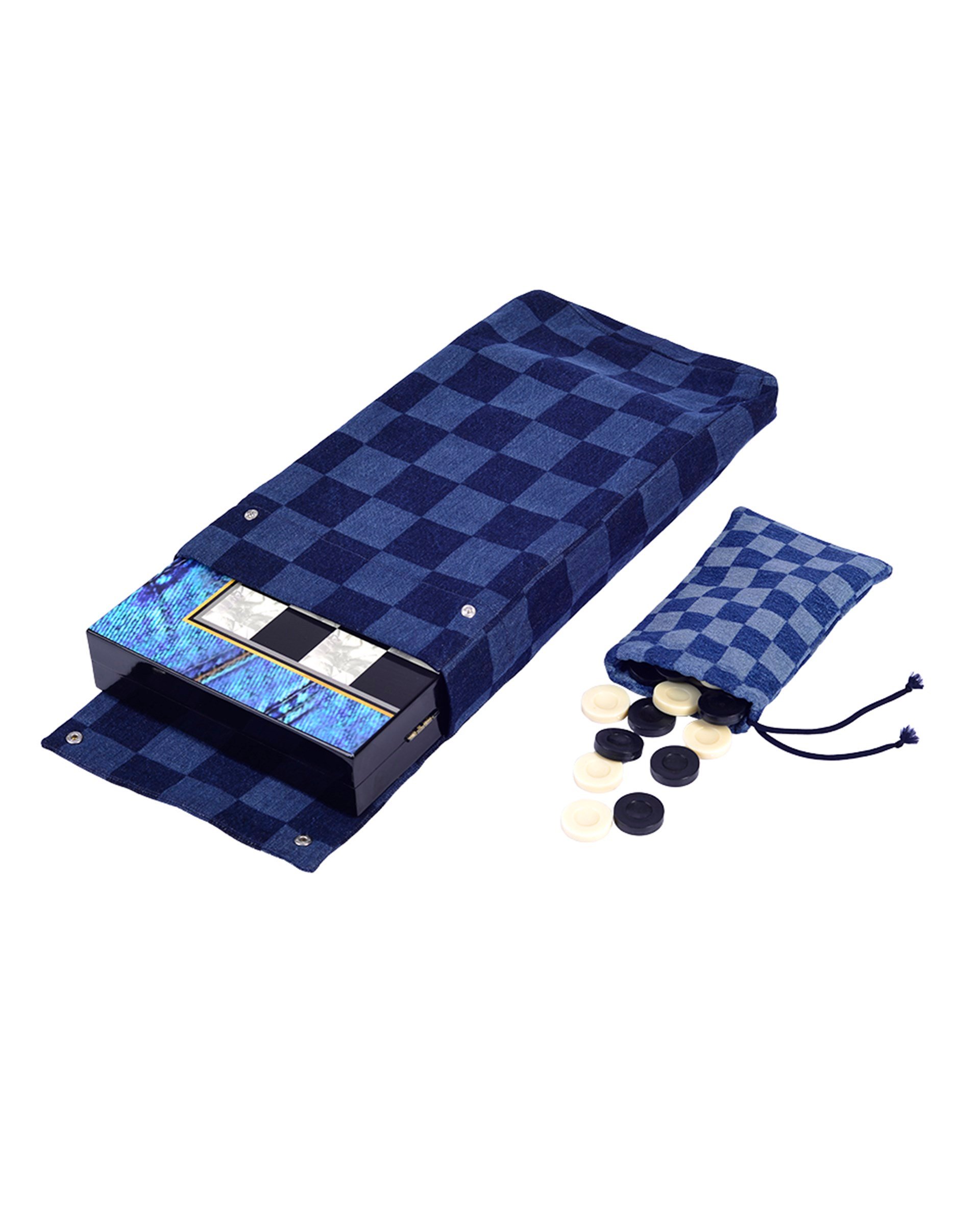 Denim themed backgammon