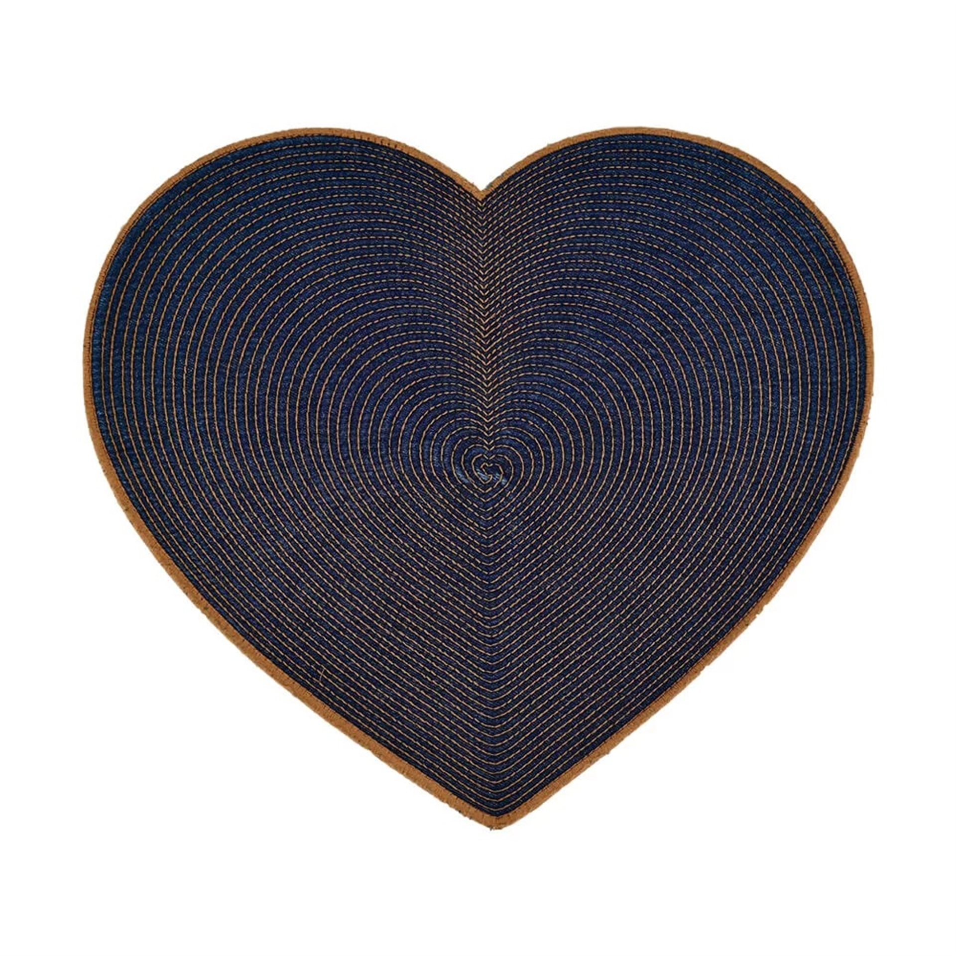 Denim Üzeri Tütün Nakışlı Kalp Supla