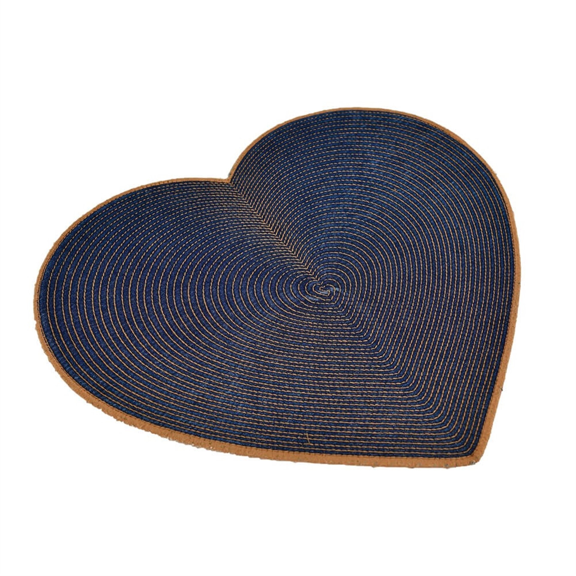 Denim Üzeri Tütün Nakışlı Kalp Supla