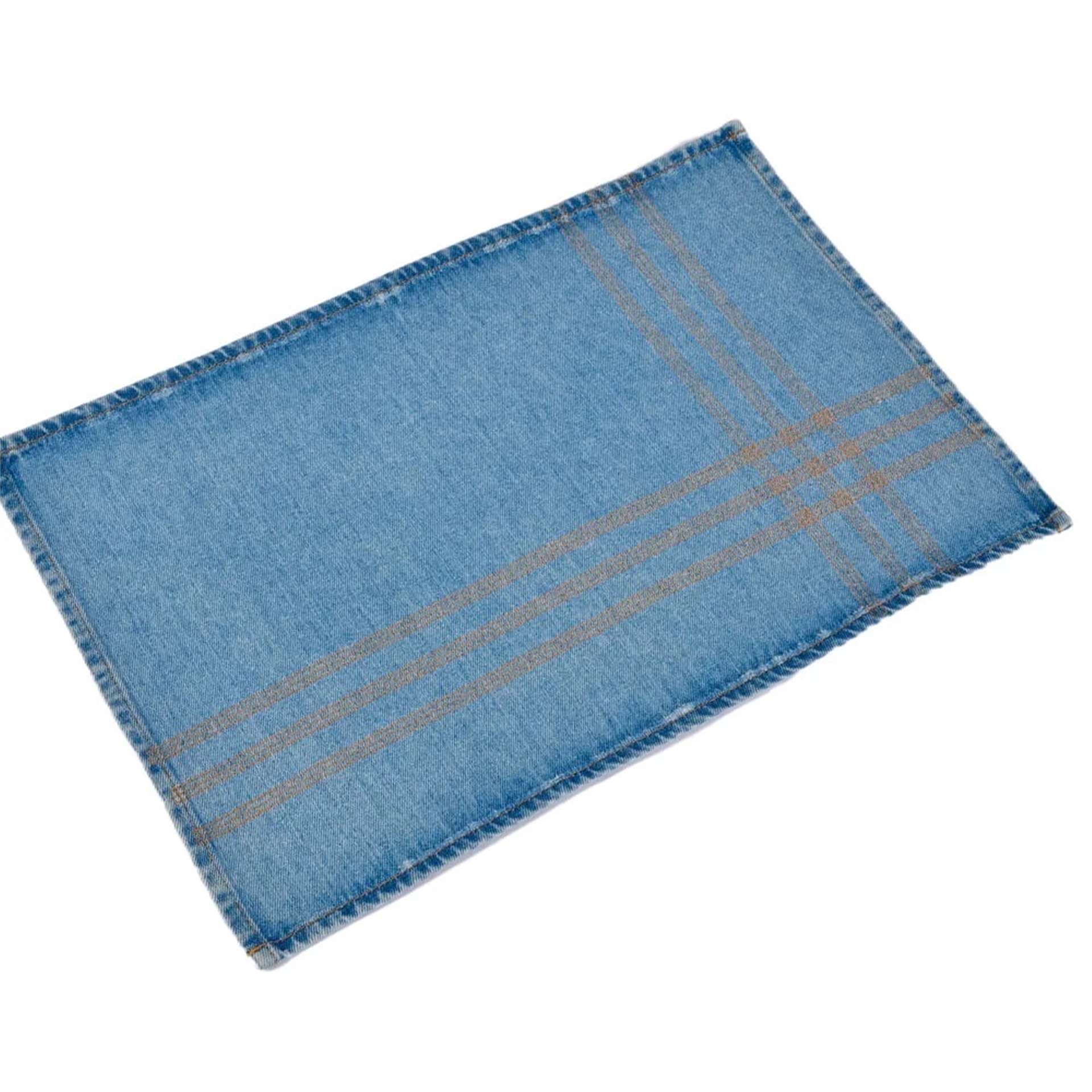 Denim Üzeri Tütün Rengi Nakışlı Amerikan Servis