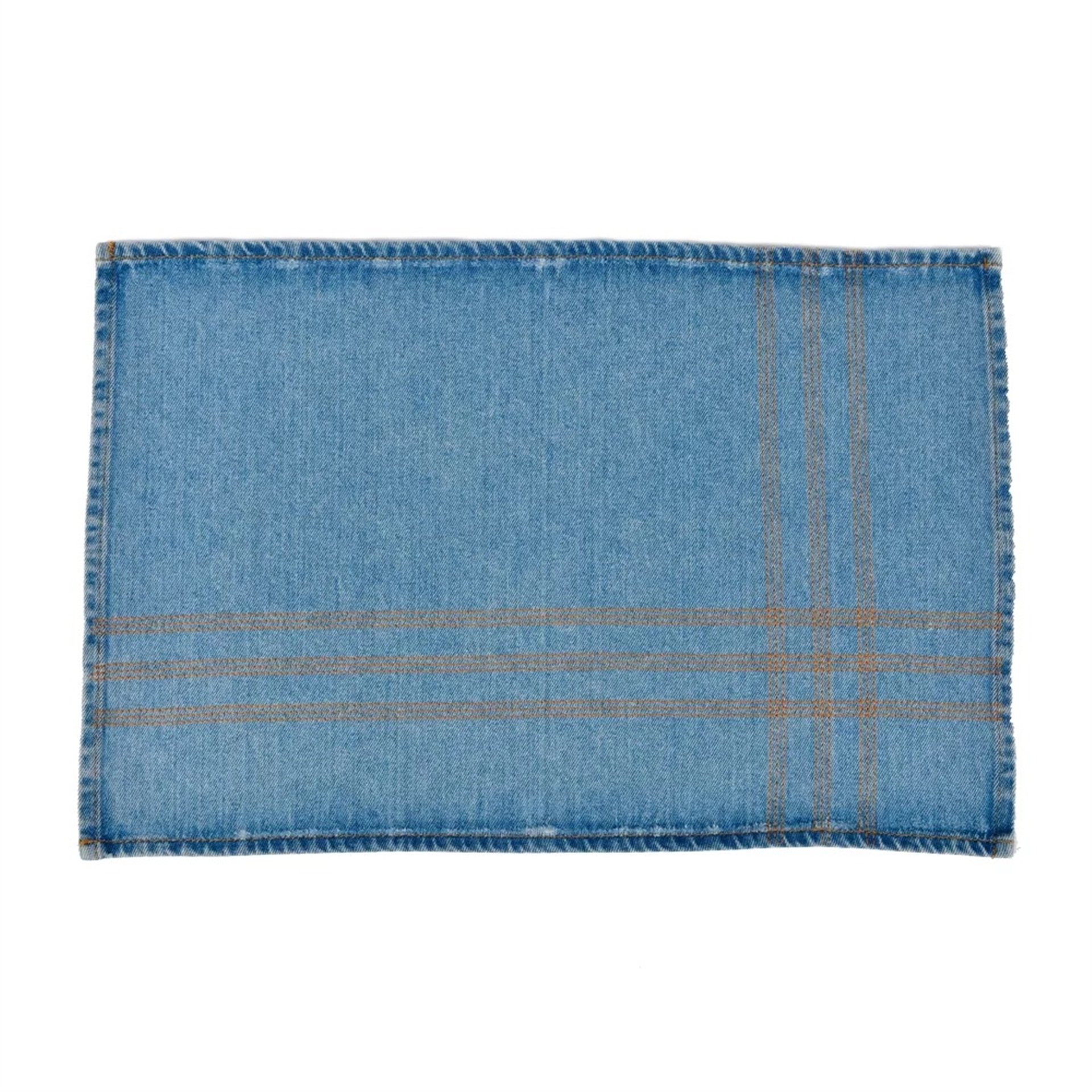 Denim Üzeri Tütün Rengi Nakışlı Amerikan Servis