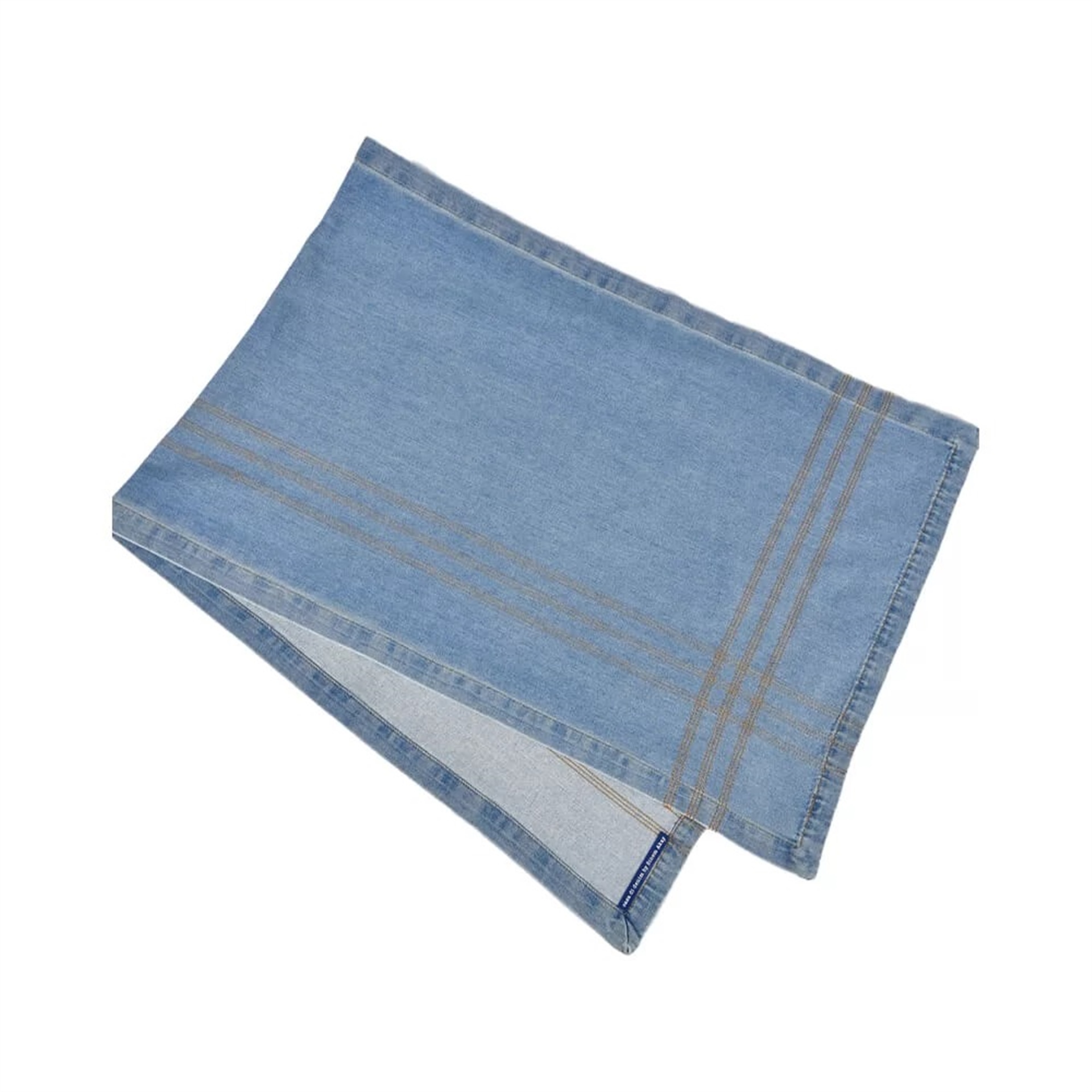 Denim Üzeri Tütün Rengi Nakışlı Runner