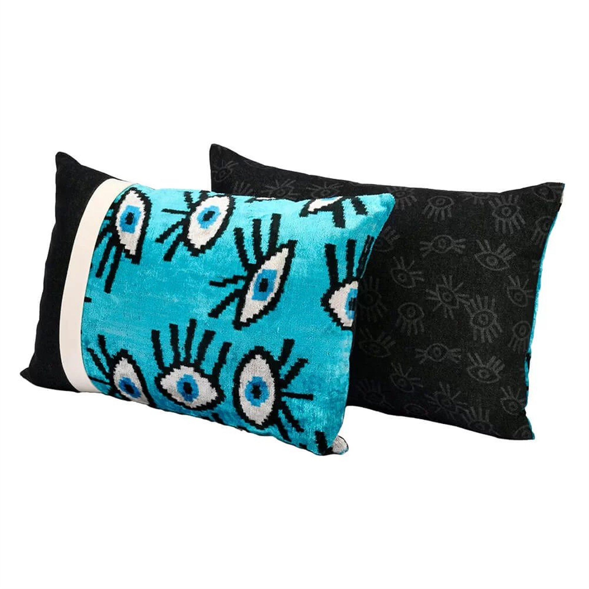Eye Ikat Turquoise Pillow