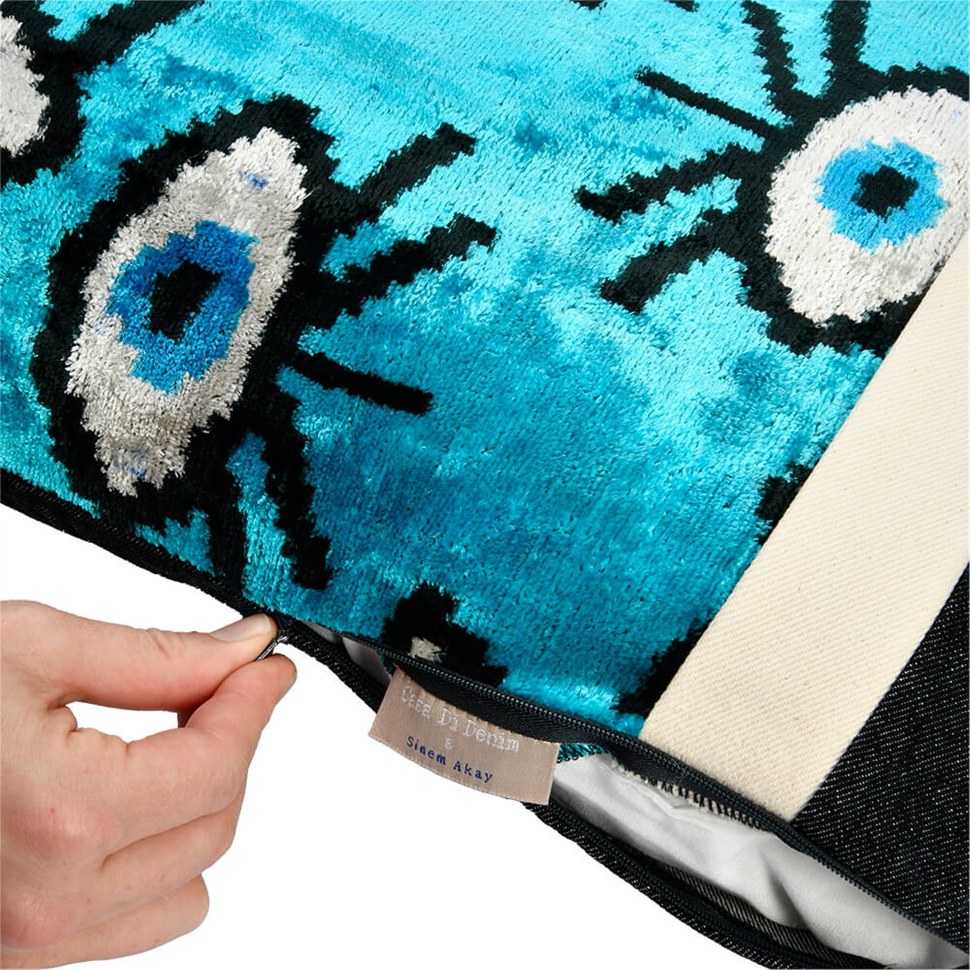 Eye Ikat Turquoise Pillow