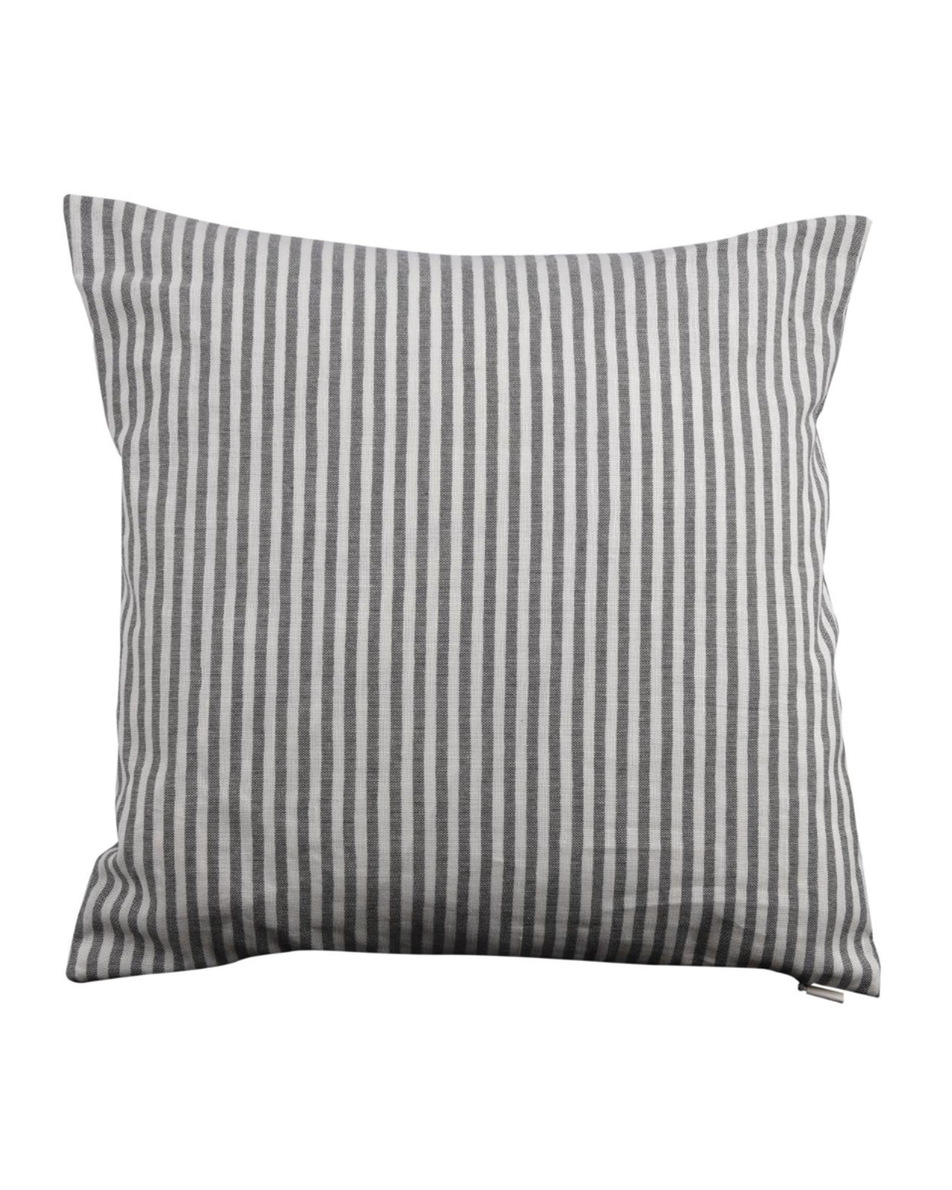 Gri Çizgili Keten Yastık
