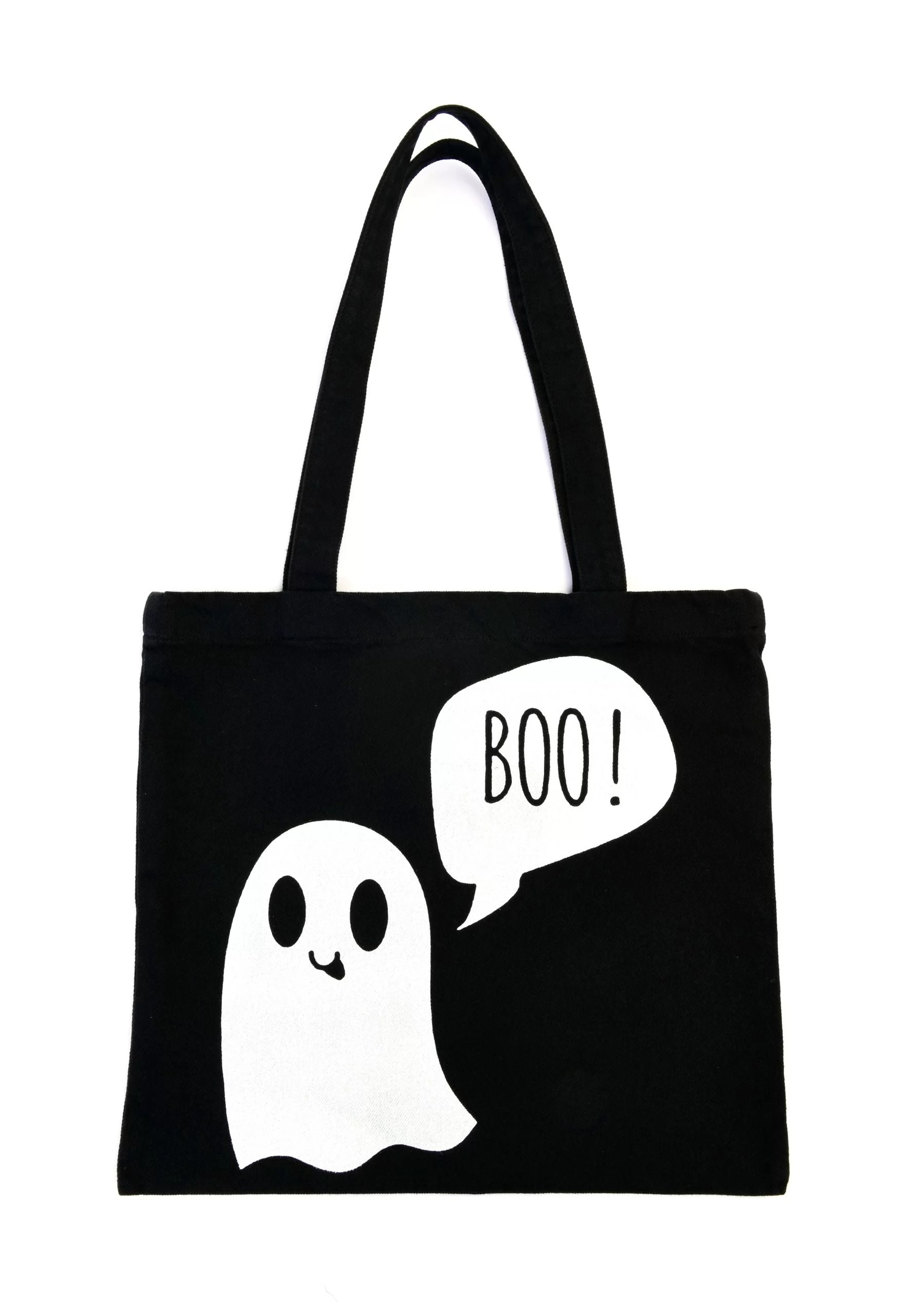 Halloween Konseptli Siyah Denim Çanta