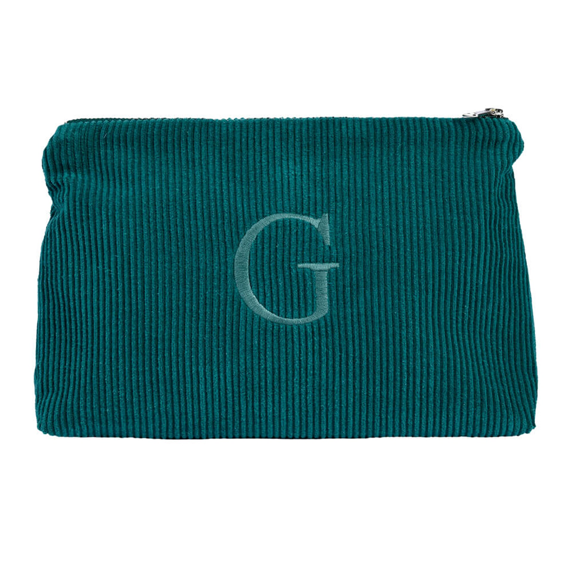 Harf Nakışlı Kadife Clutch Çanta