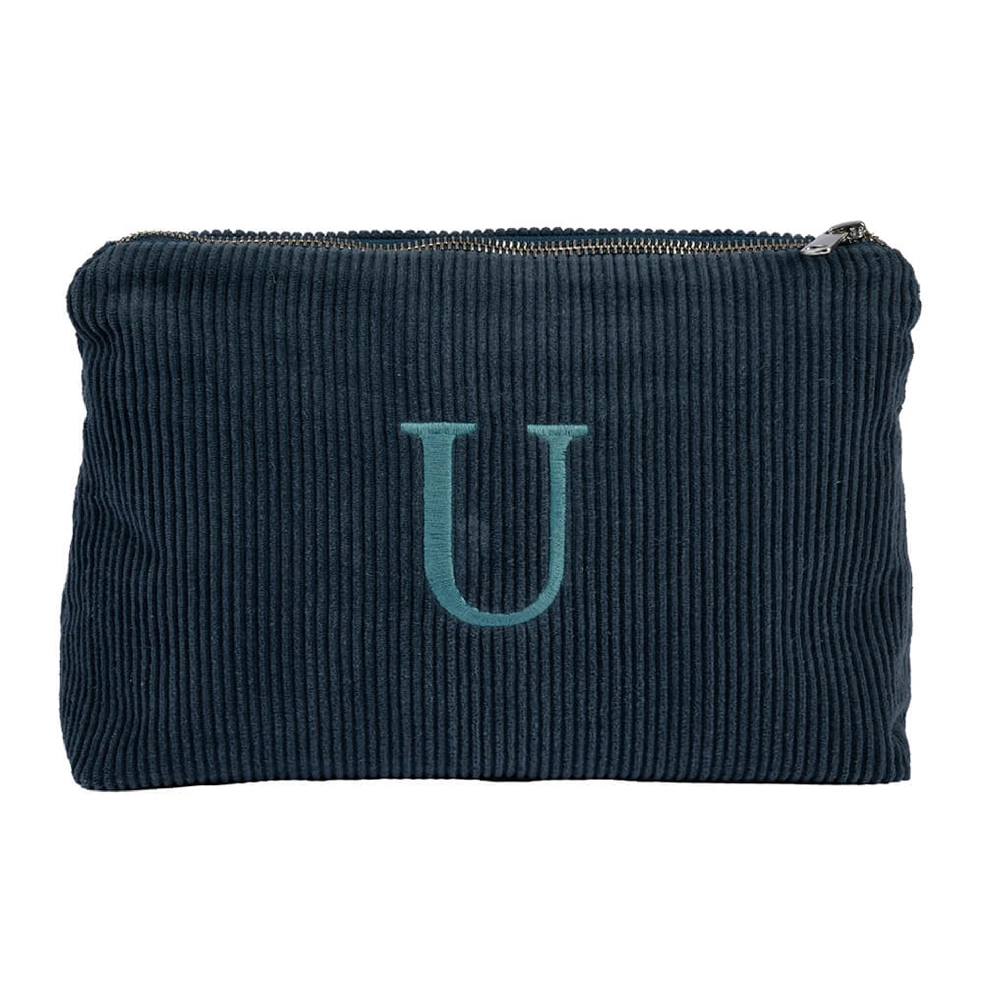 Harf Nakışlı Kadife Clutch Çanta