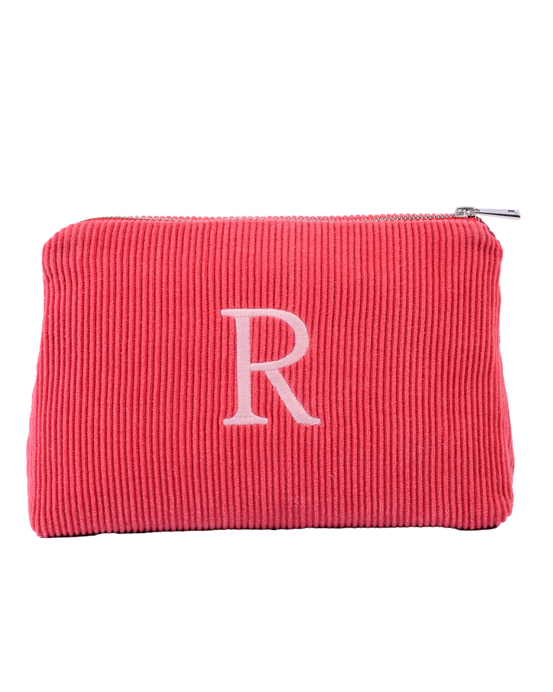 Harf Nakışlı Kadife Clutch Çanta