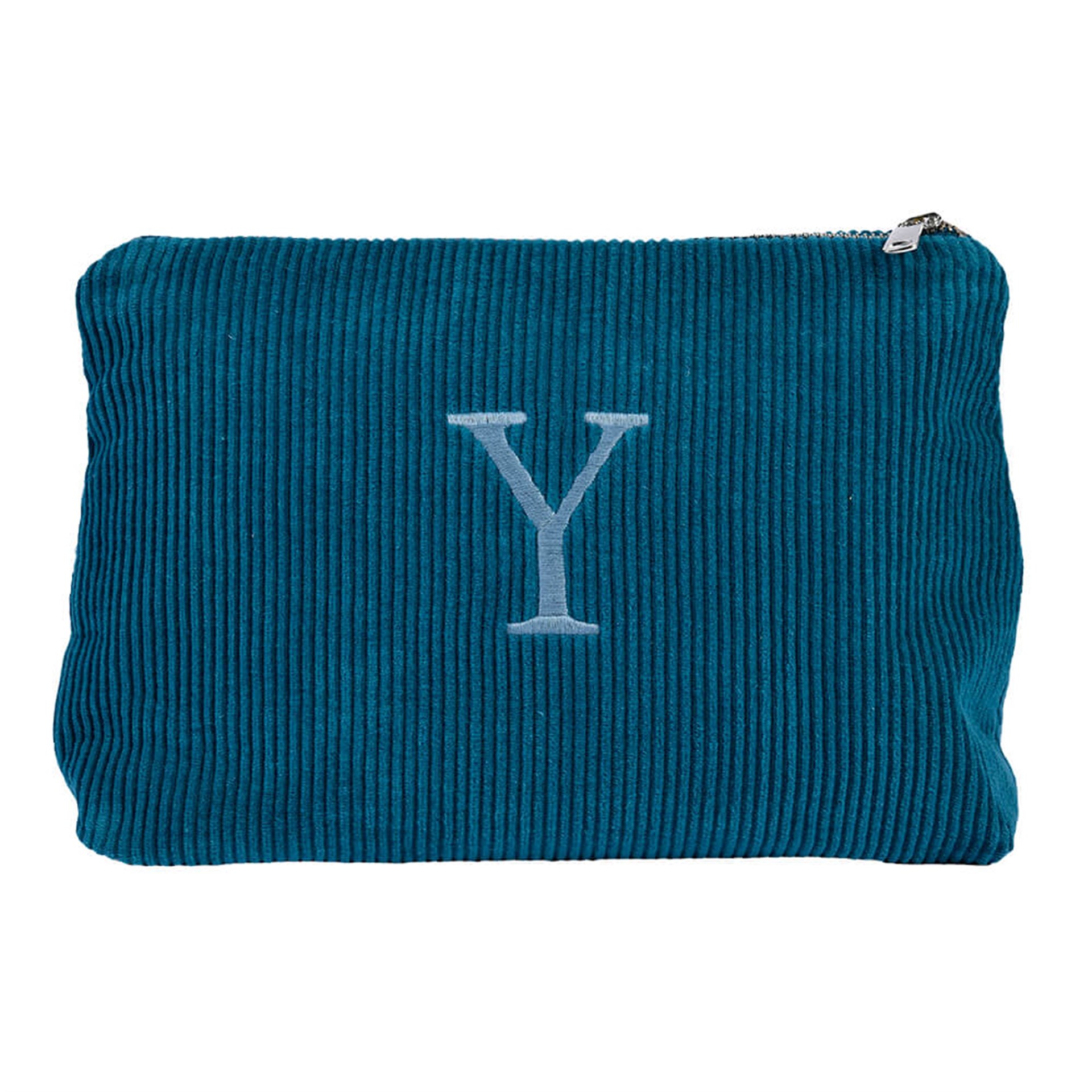 Harf Nakışlı Kadife Clutch Çanta