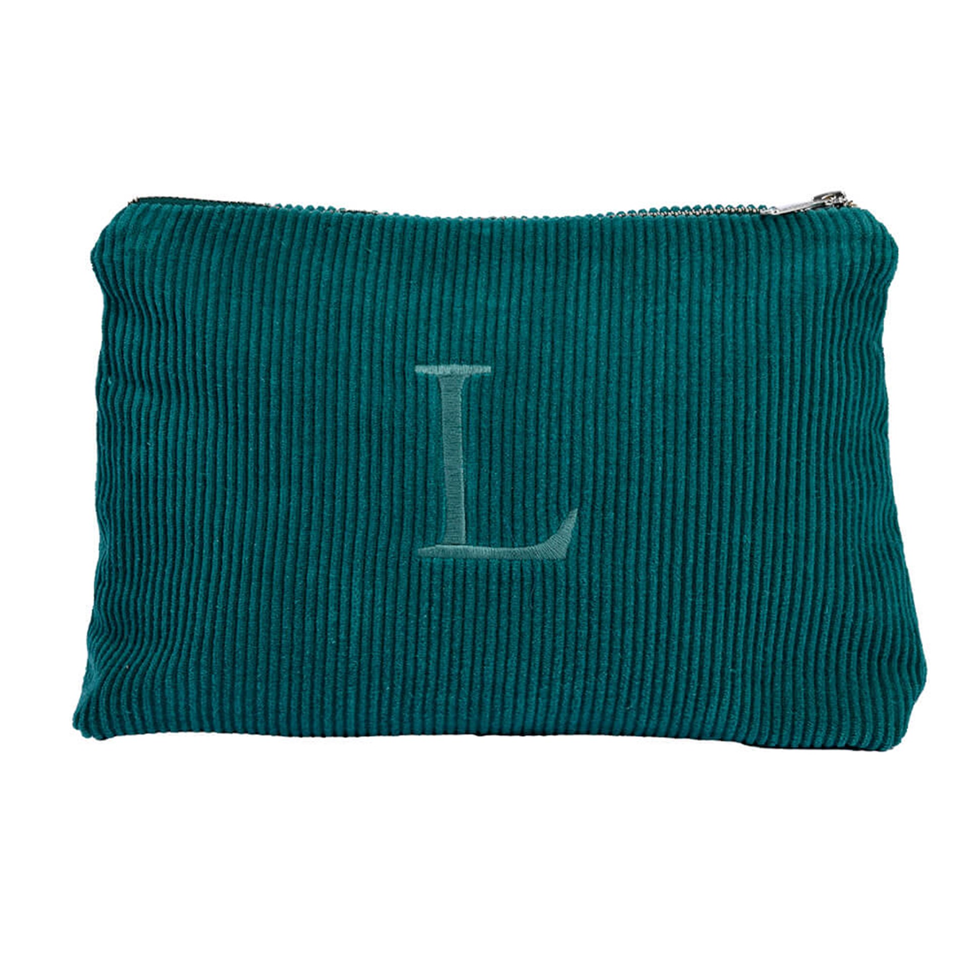 Harf Nakışlı Kadife Clutch Çanta