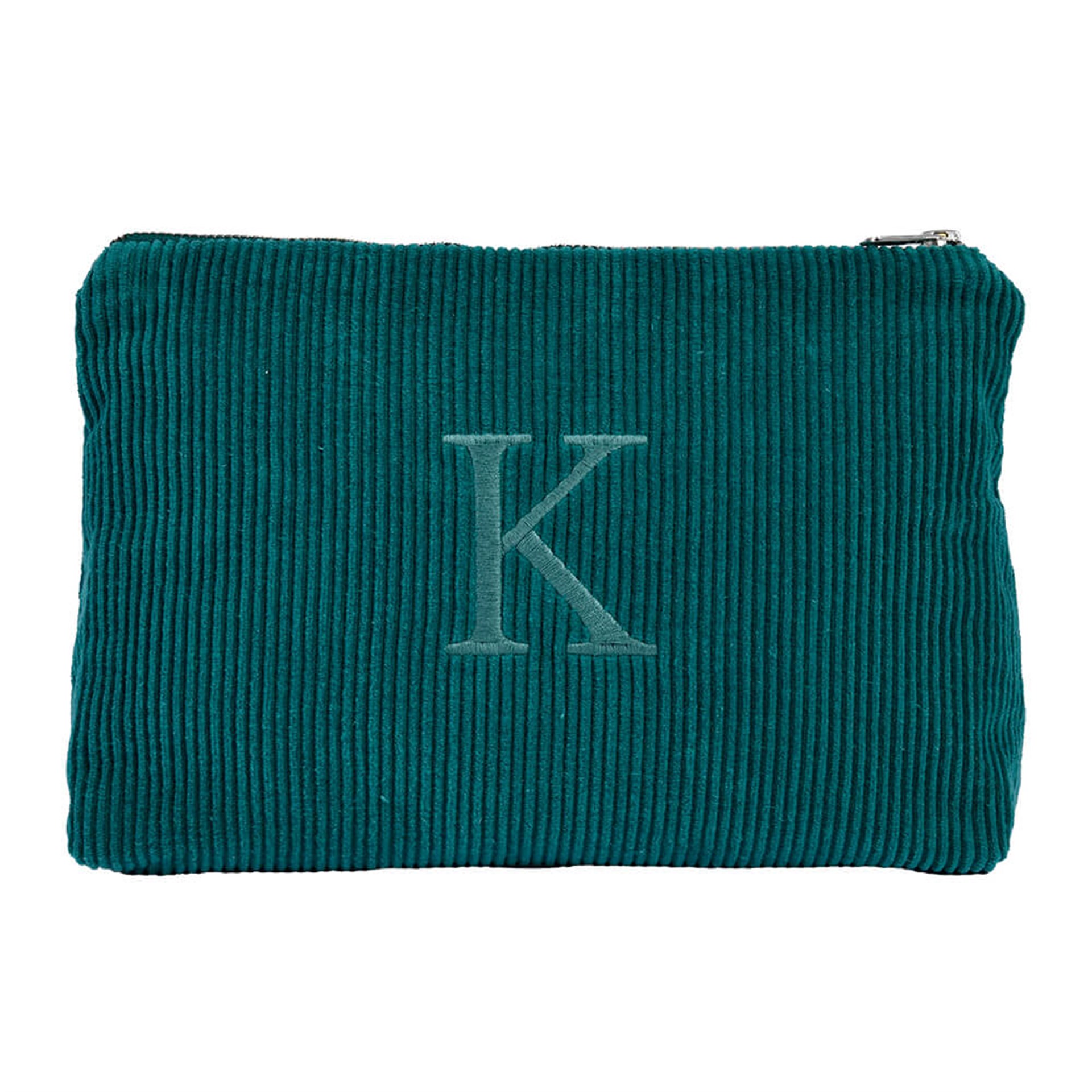 Harf Nakışlı Kadife Clutch Çanta