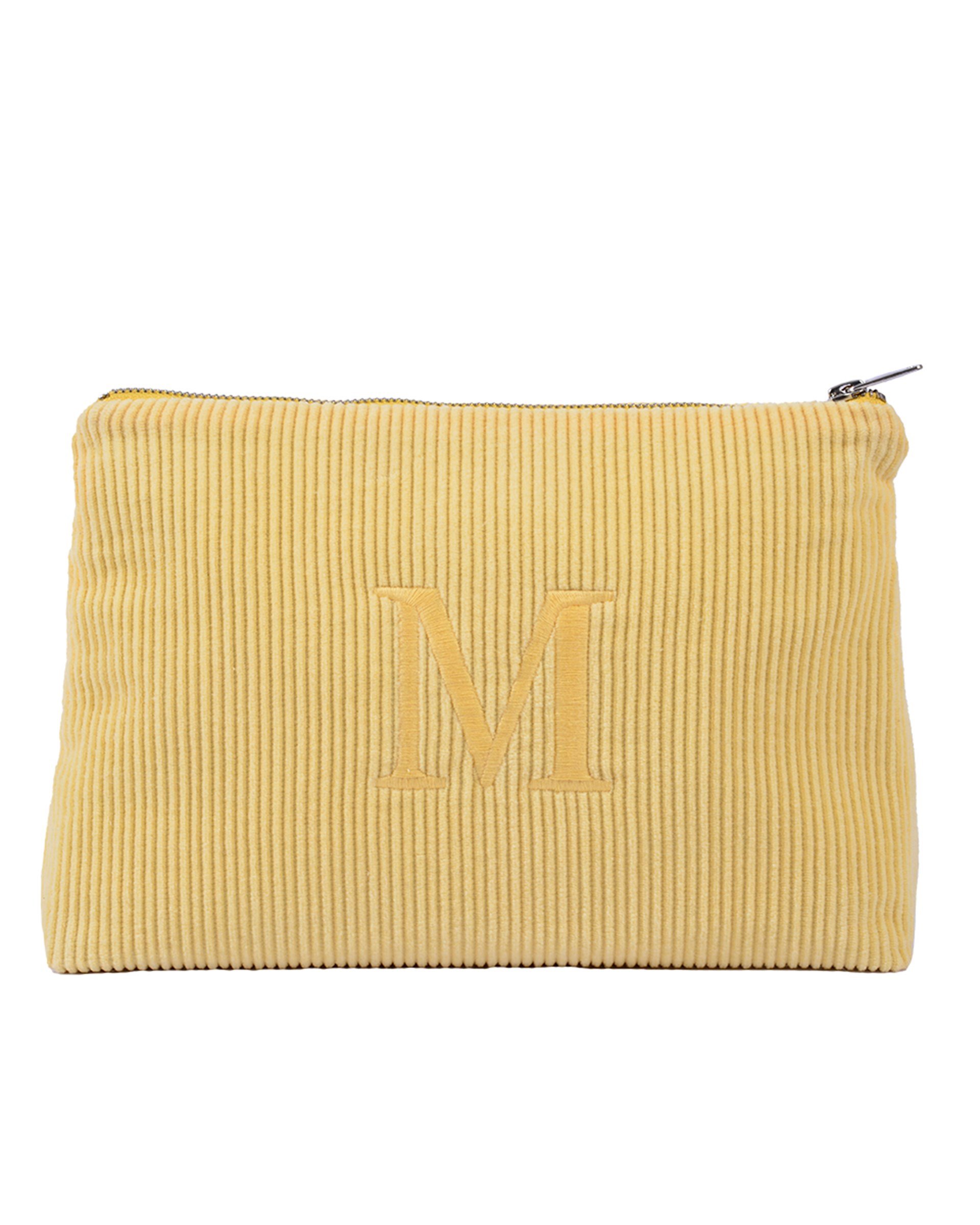 Harf Nakışlı Kadife Clutch Çanta