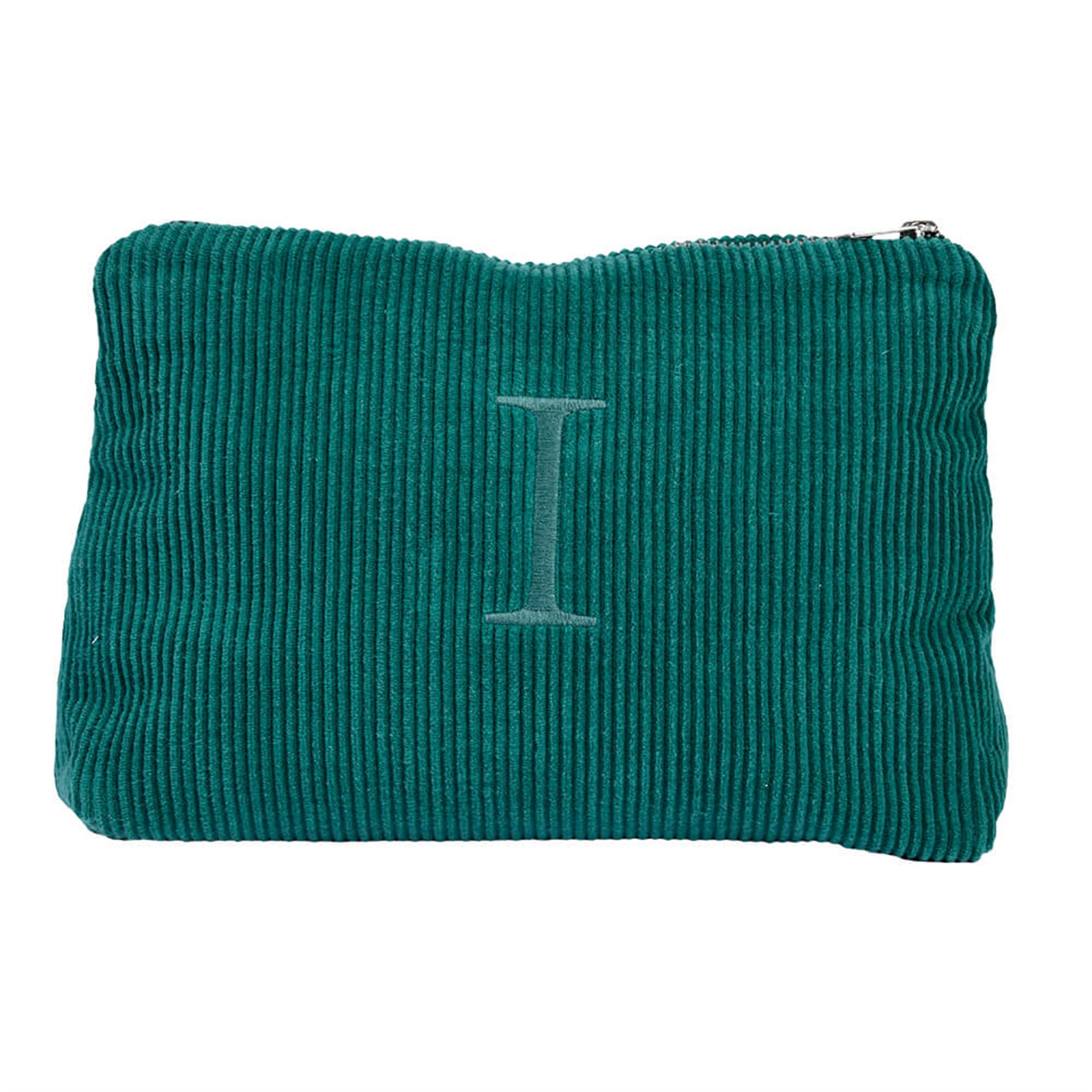 Harf Nakışlı Kadife Clutch Çanta