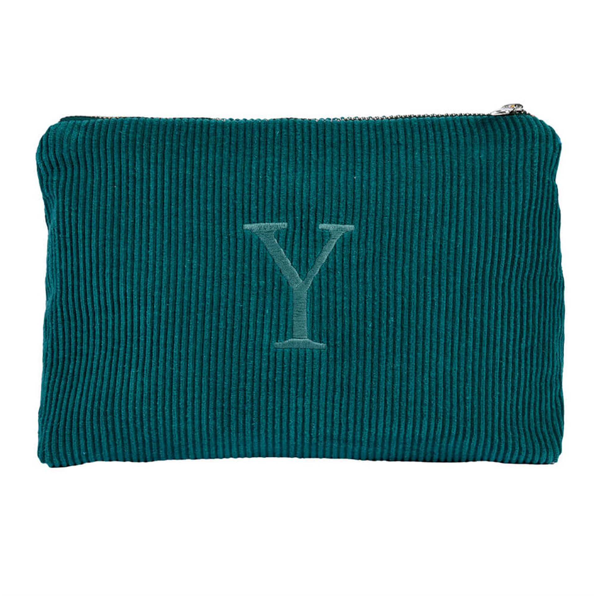 Harf Nakışlı Kadife Clutch Çanta