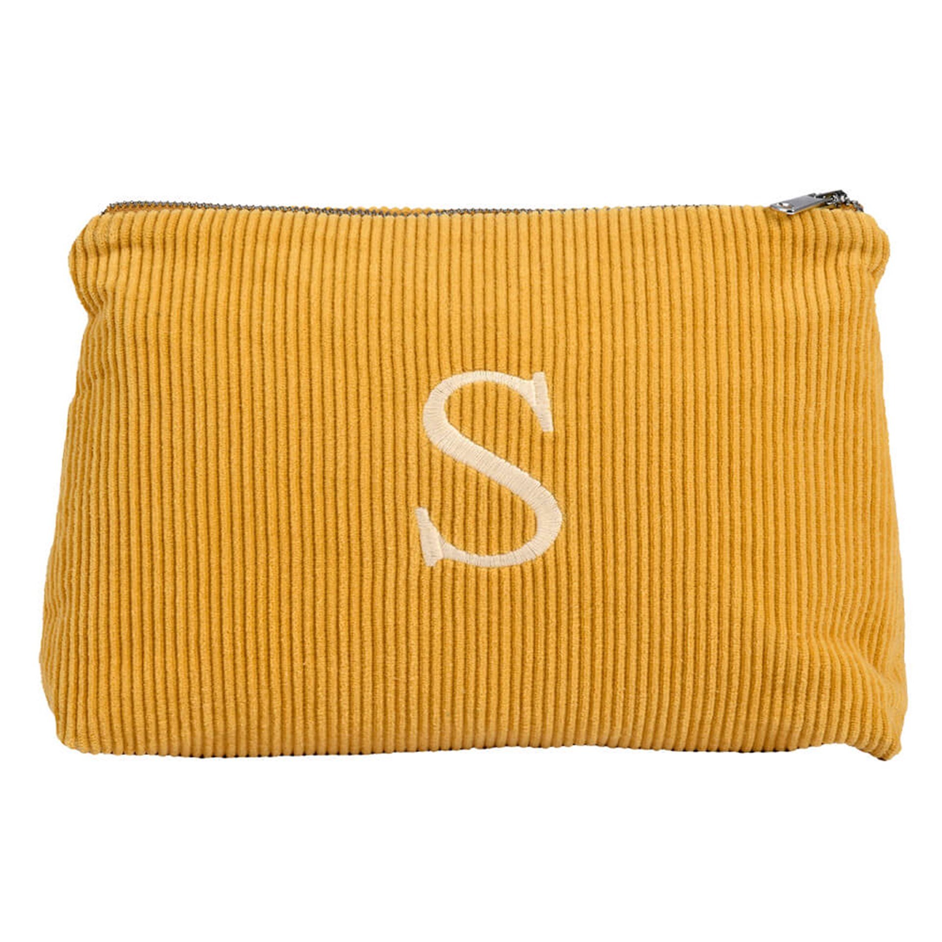 Harf Nakışlı Kadife Clutch Çanta