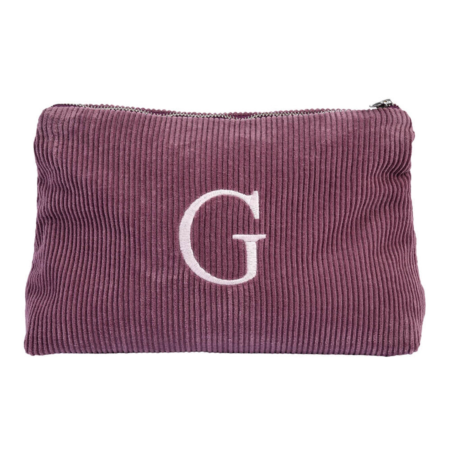 Harf Nakışlı Kadife Clutch Çanta