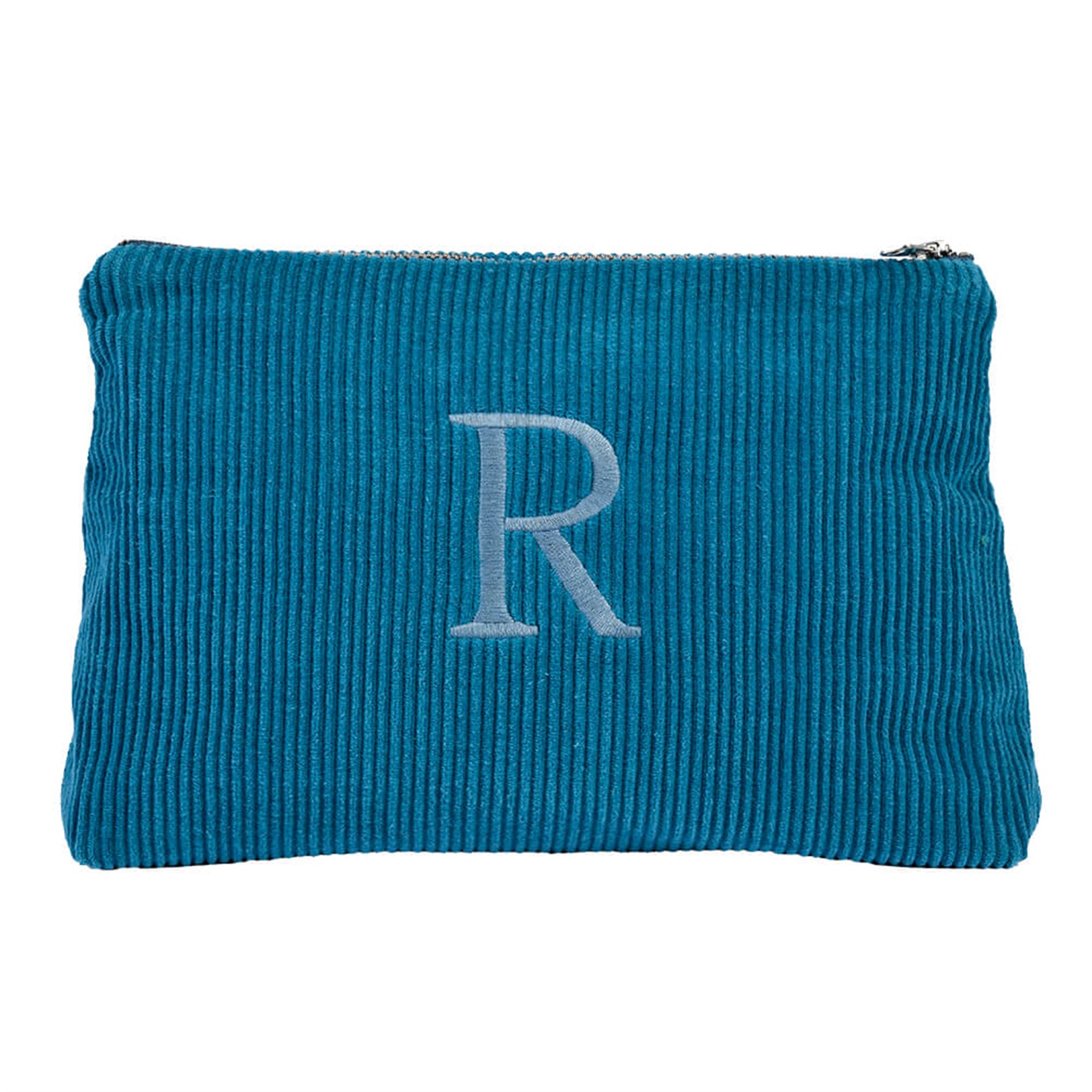 Harf Nakışlı Kadife Clutch Çanta