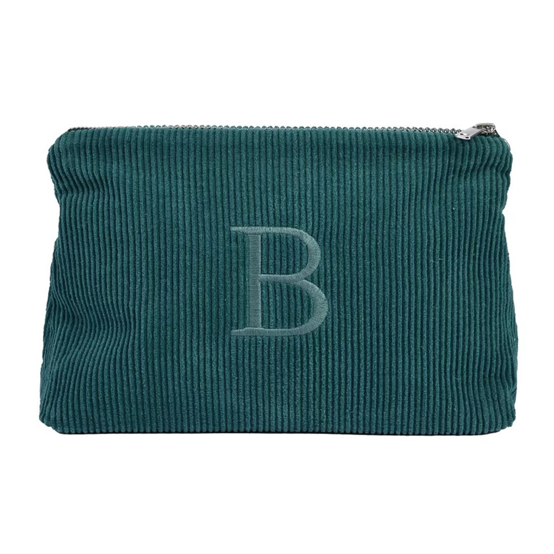 Harf Nakışlı Kadife Clutch Çanta