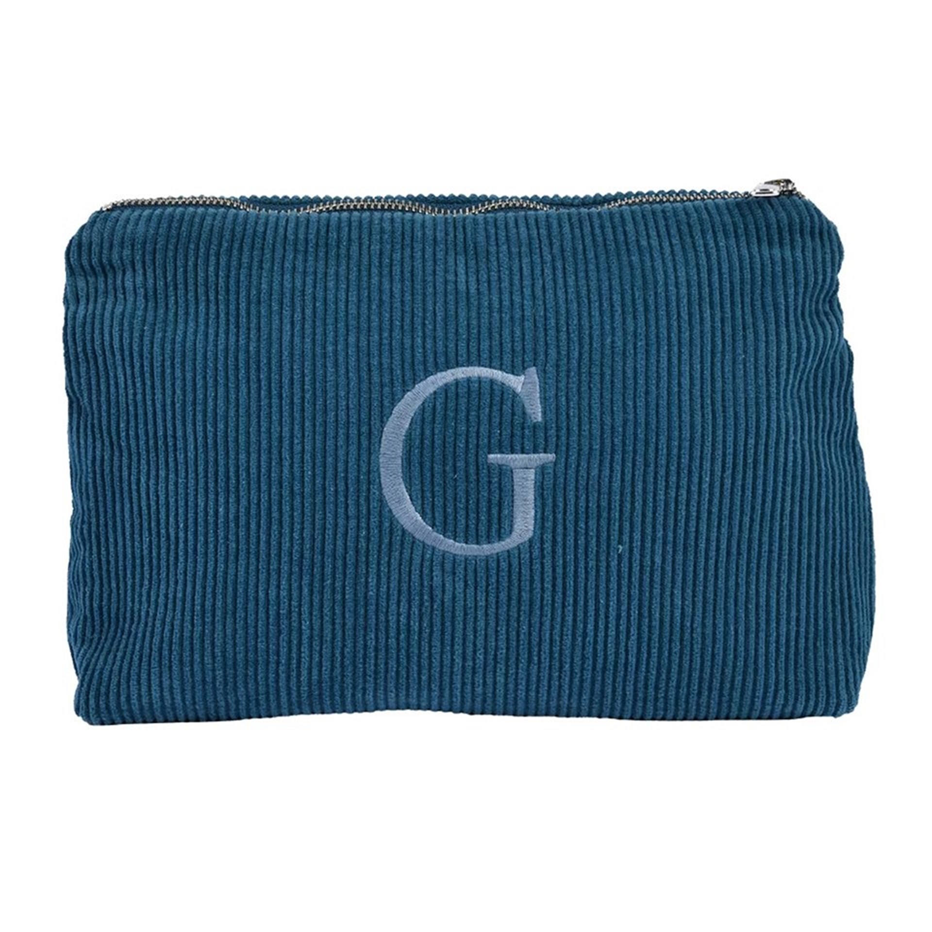 Harf Nakışlı Kadife Clutch Çanta