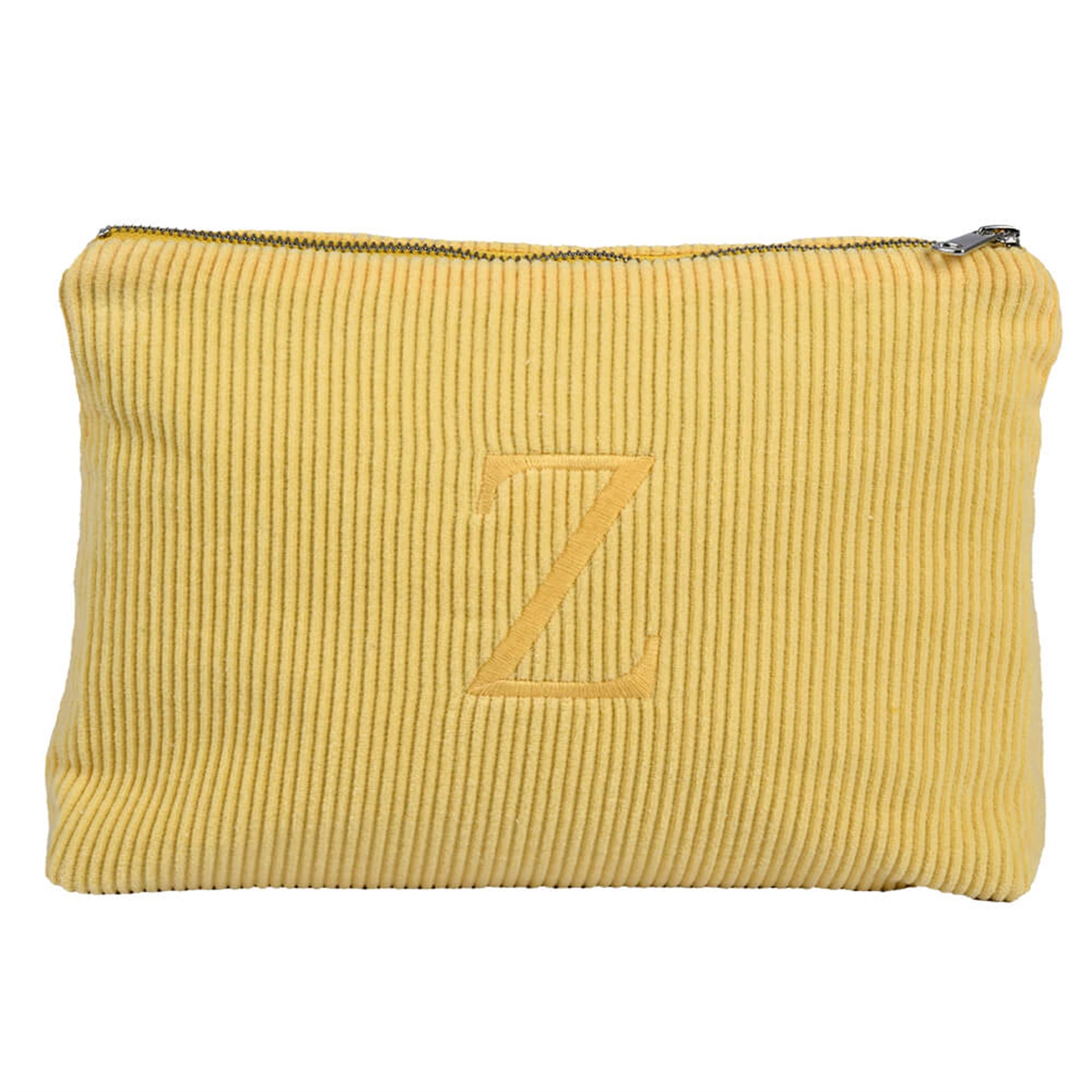 Harf Nakışlı Kadife Clutch Çanta