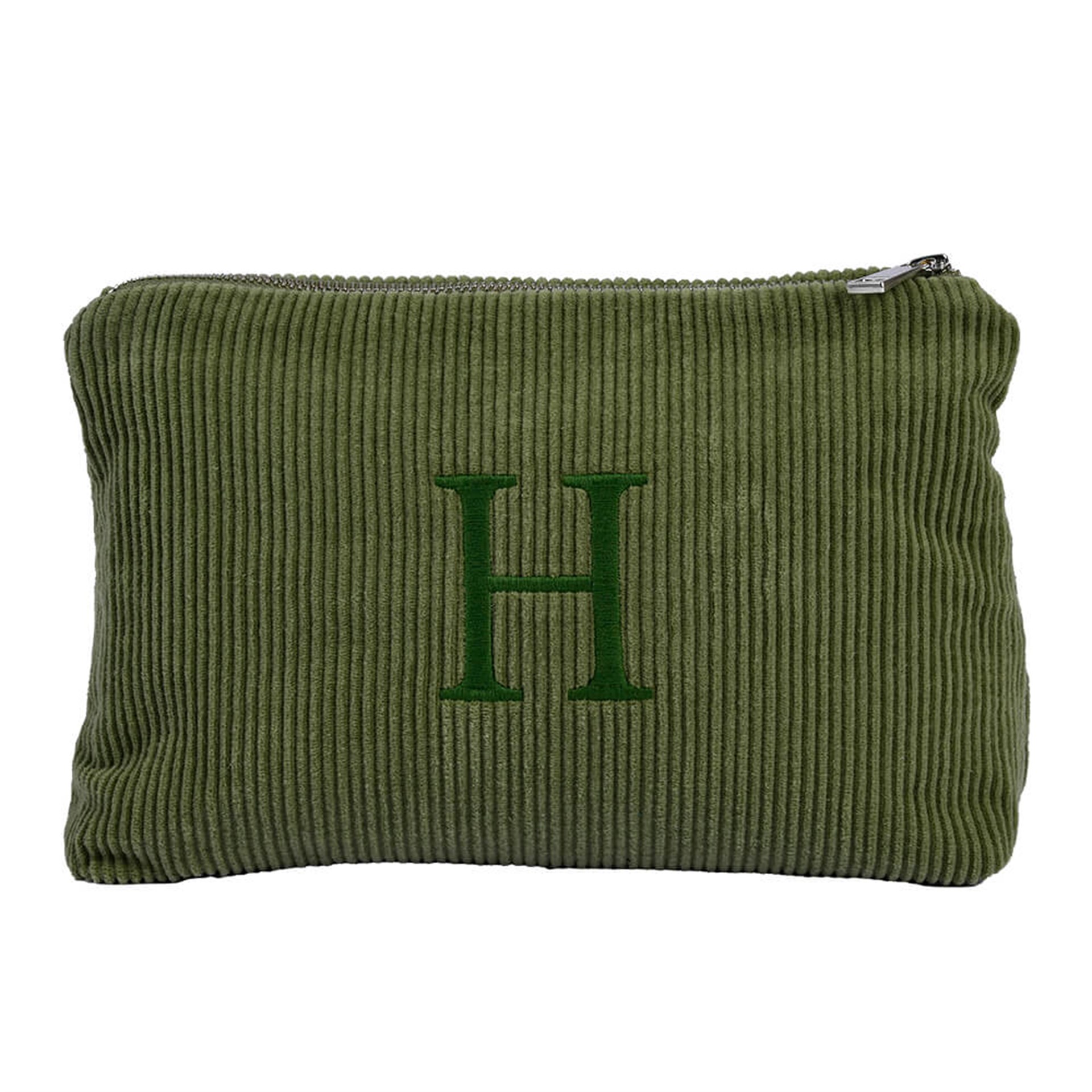 Harf Nakışlı Kadife Clutch Çanta