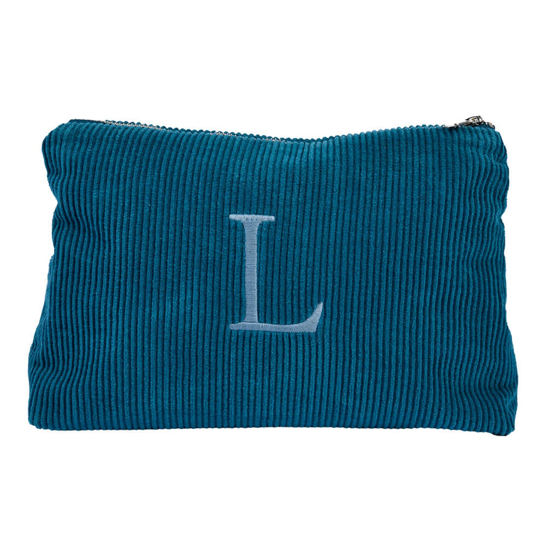 Harf Nakışlı Kadife Clutch Çanta