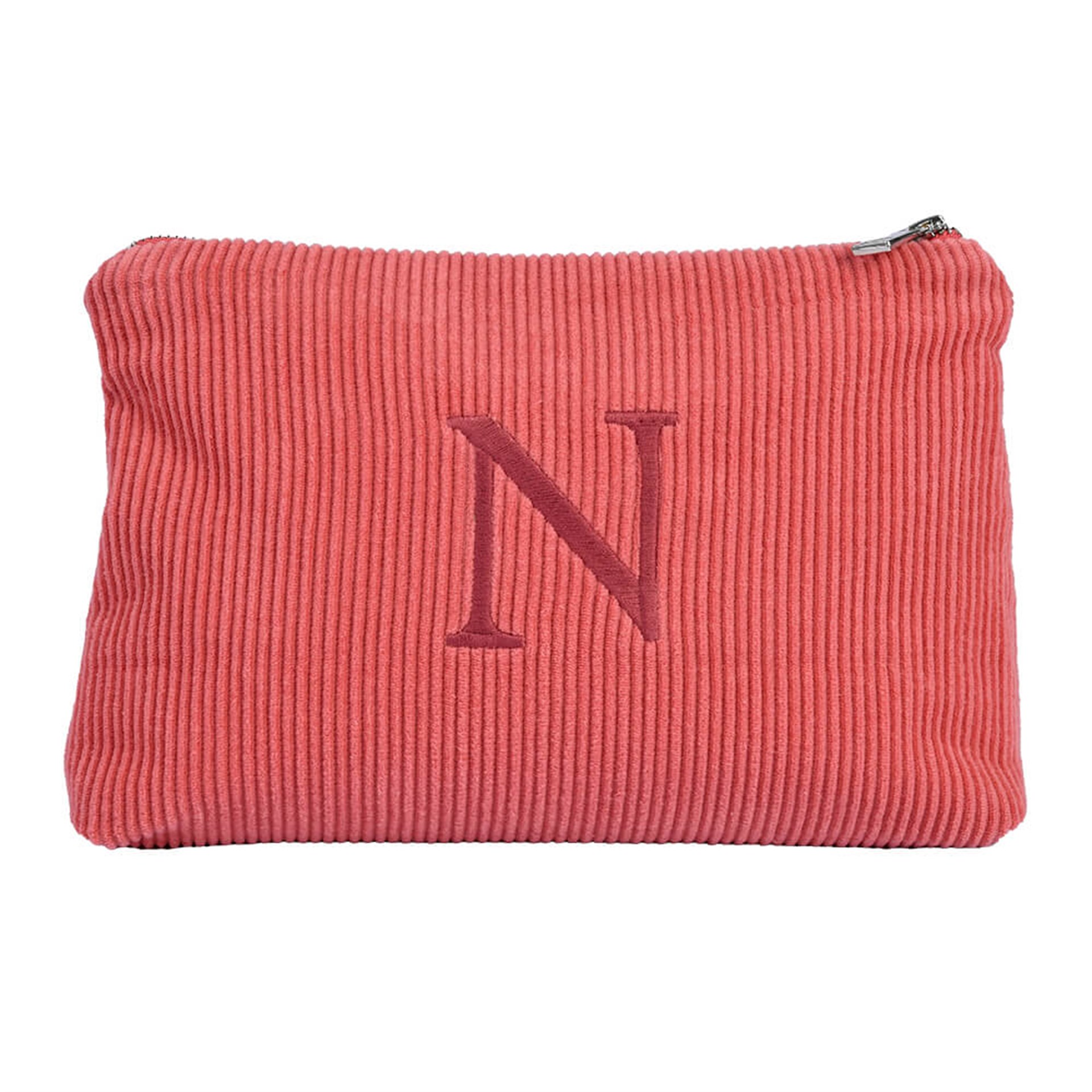 Harf Nakışlı Kadife Clutch Çanta