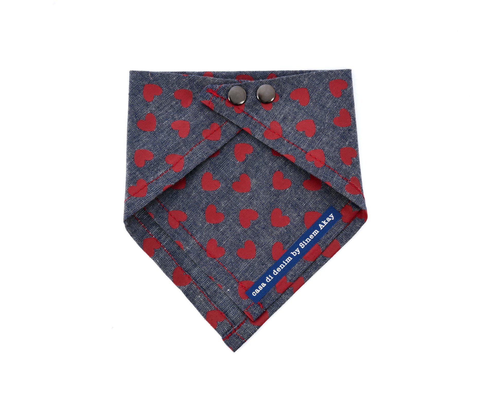 Kalp Baskılı Köpek Bandana 