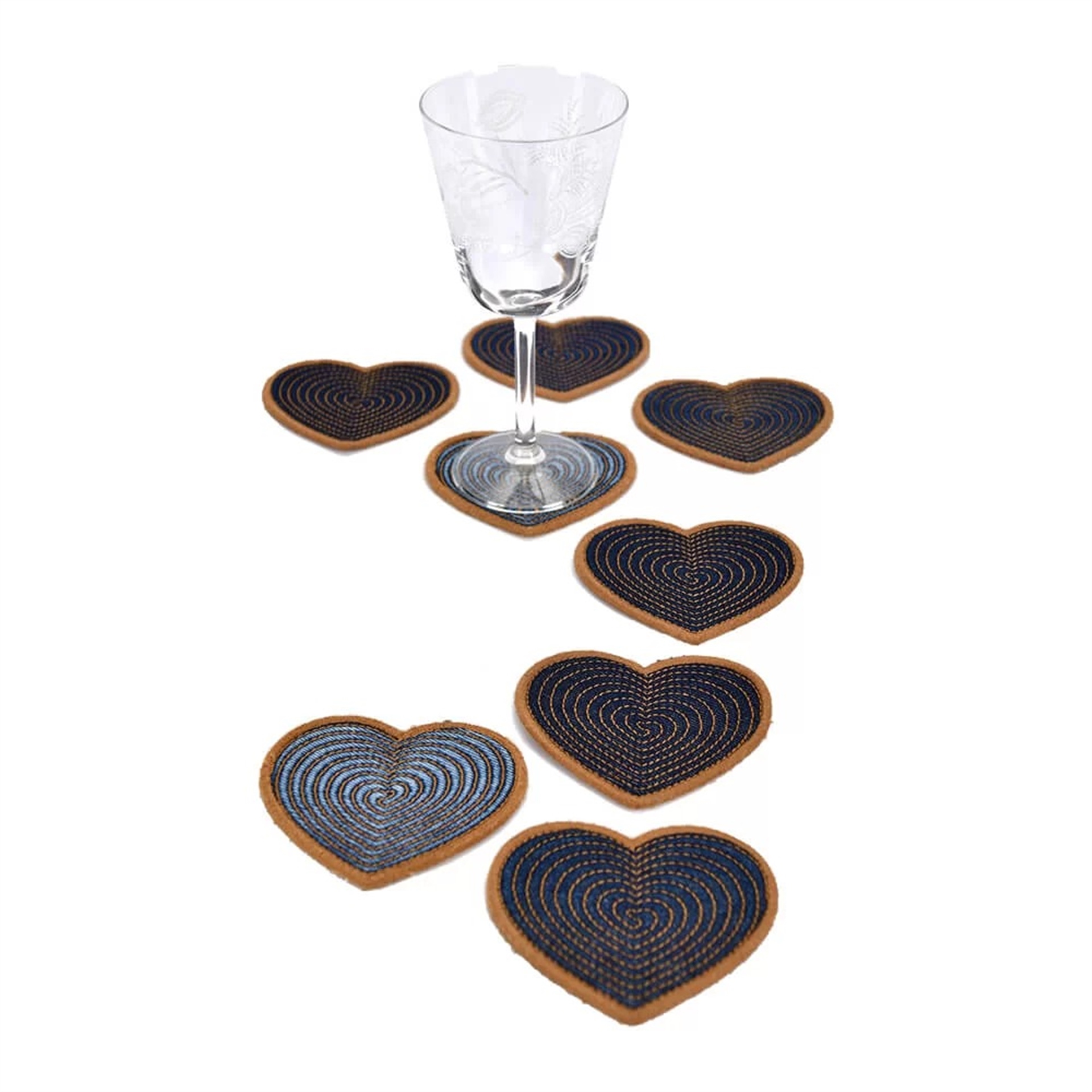 Kalpli Denim Lacivert Bardak Altlığı