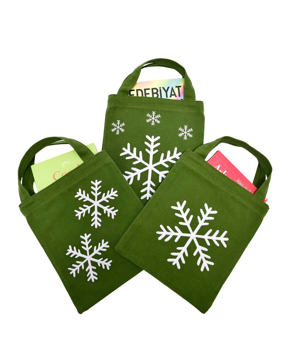 KAR TANESİ ÇOKLU NAKIŞ KİTAP ÇANTASI