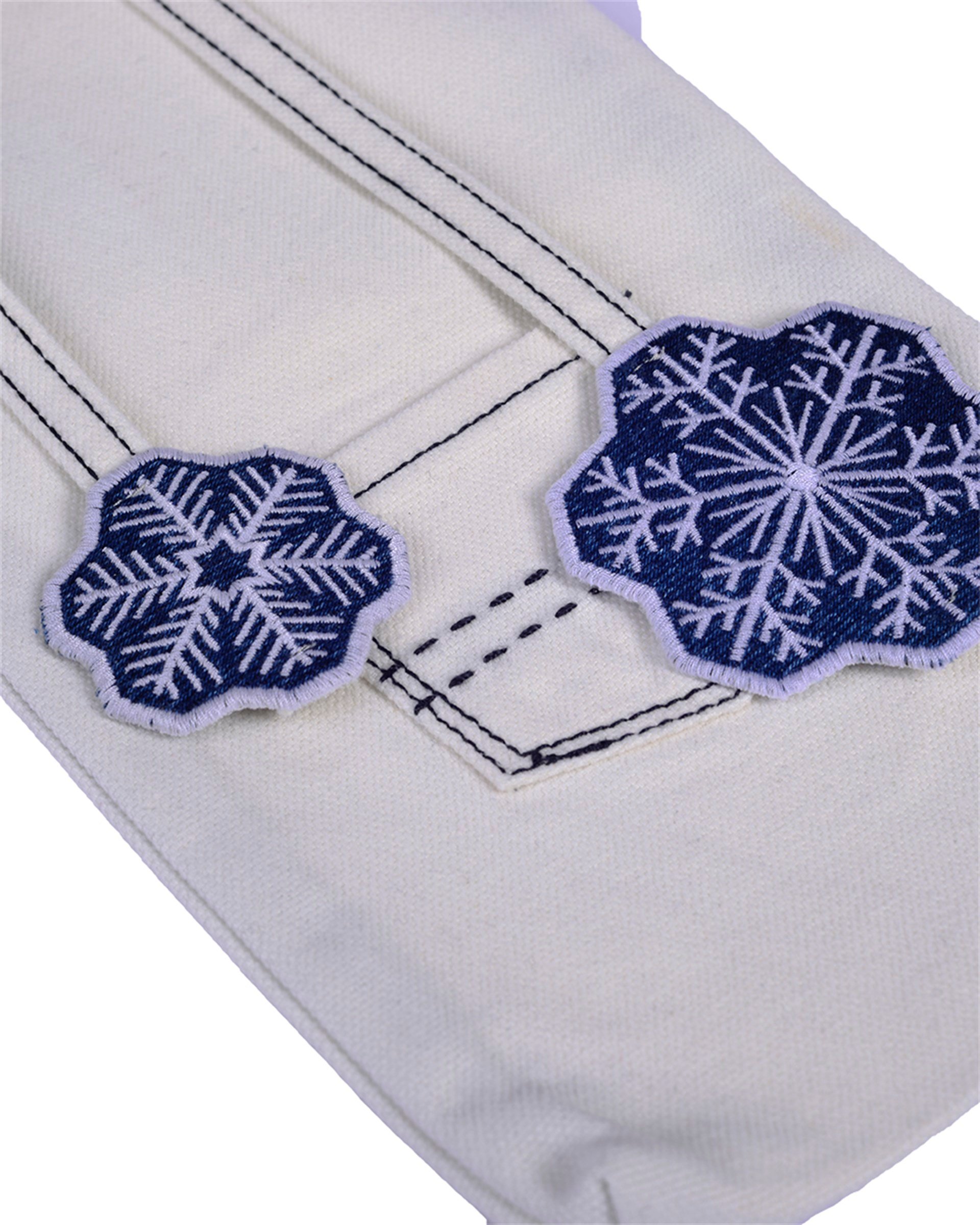 Kar Tanesi Nakışlı Ekru Şişe Kılıfı