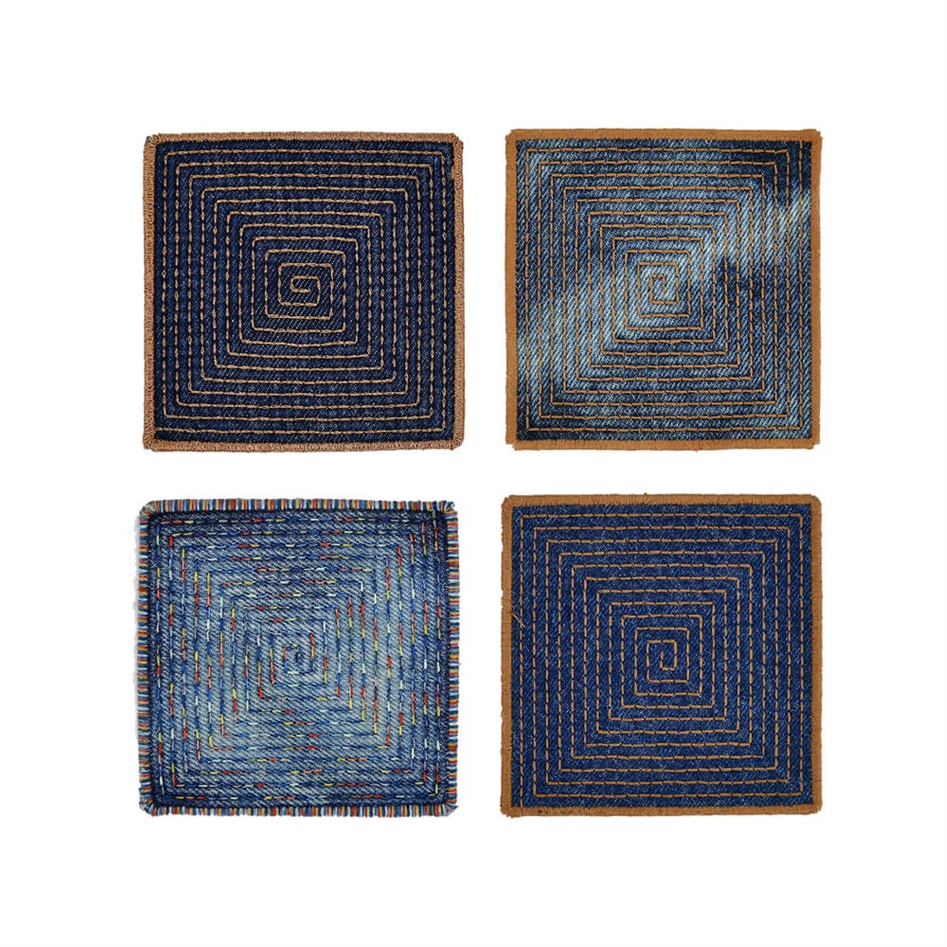 Kare Denim Lacivert Bardak Altlığı